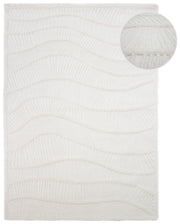 Dywan z wełną Sculptured Wave 140x200 cm biały