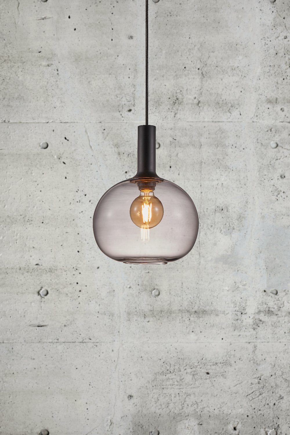 Lampa wisząca Alton średnica 25 cm szare szkło