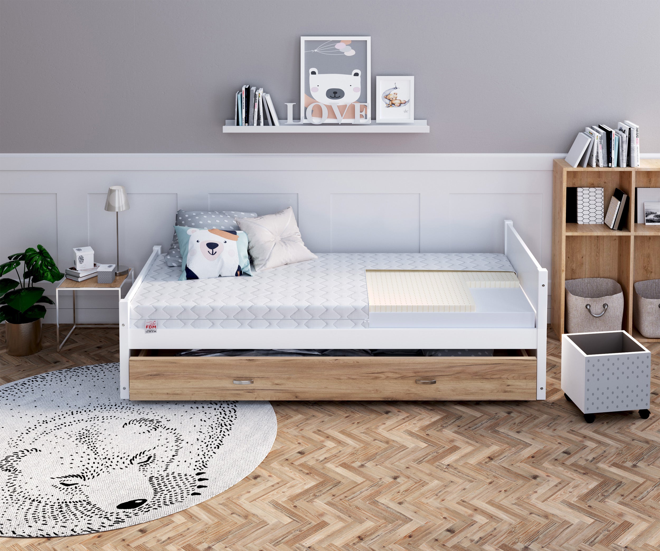 Materac dla dzieci 60x120 cm Achinam z lateksem