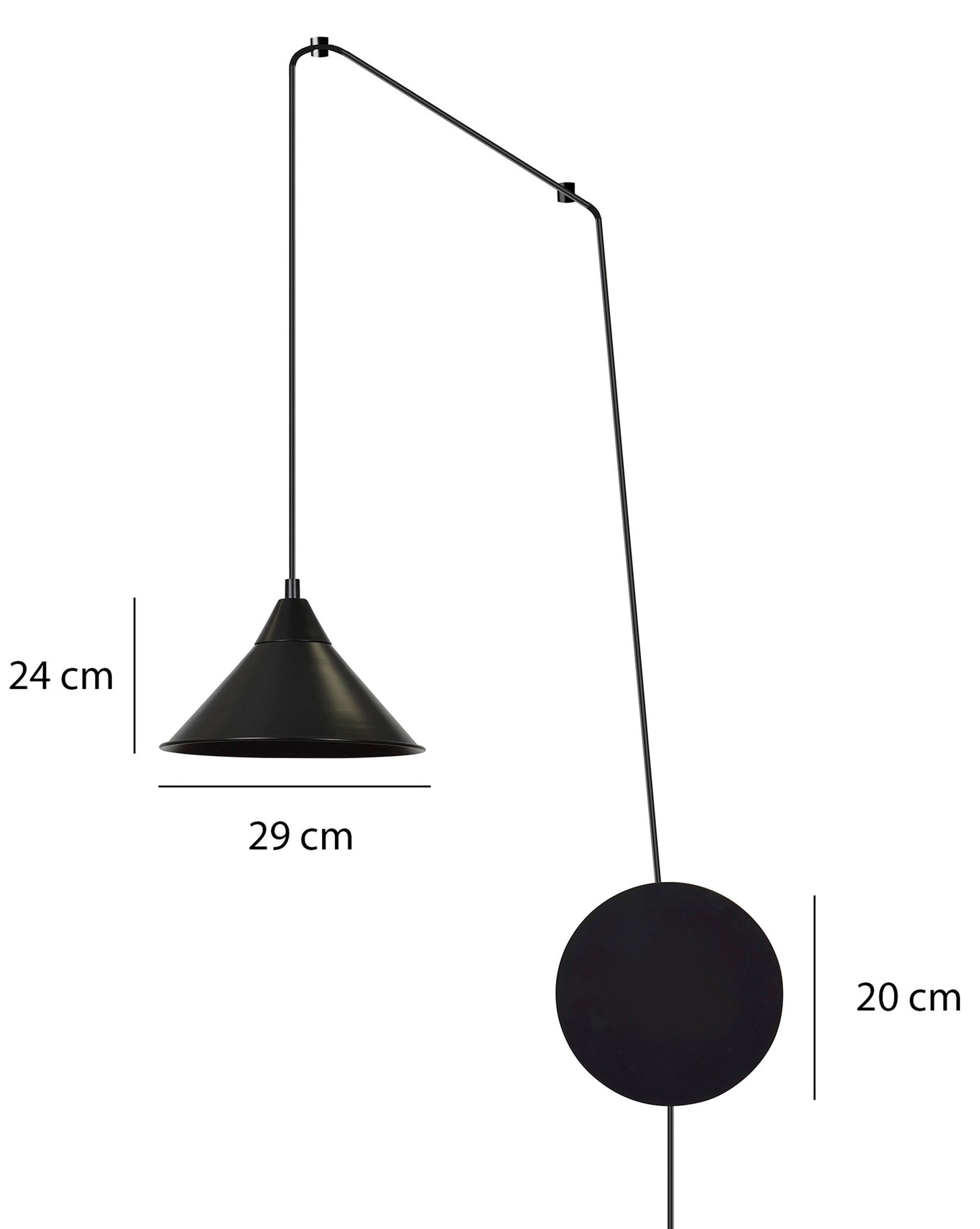 Lampa wisząca Banessy na wysięgniku czarna x1