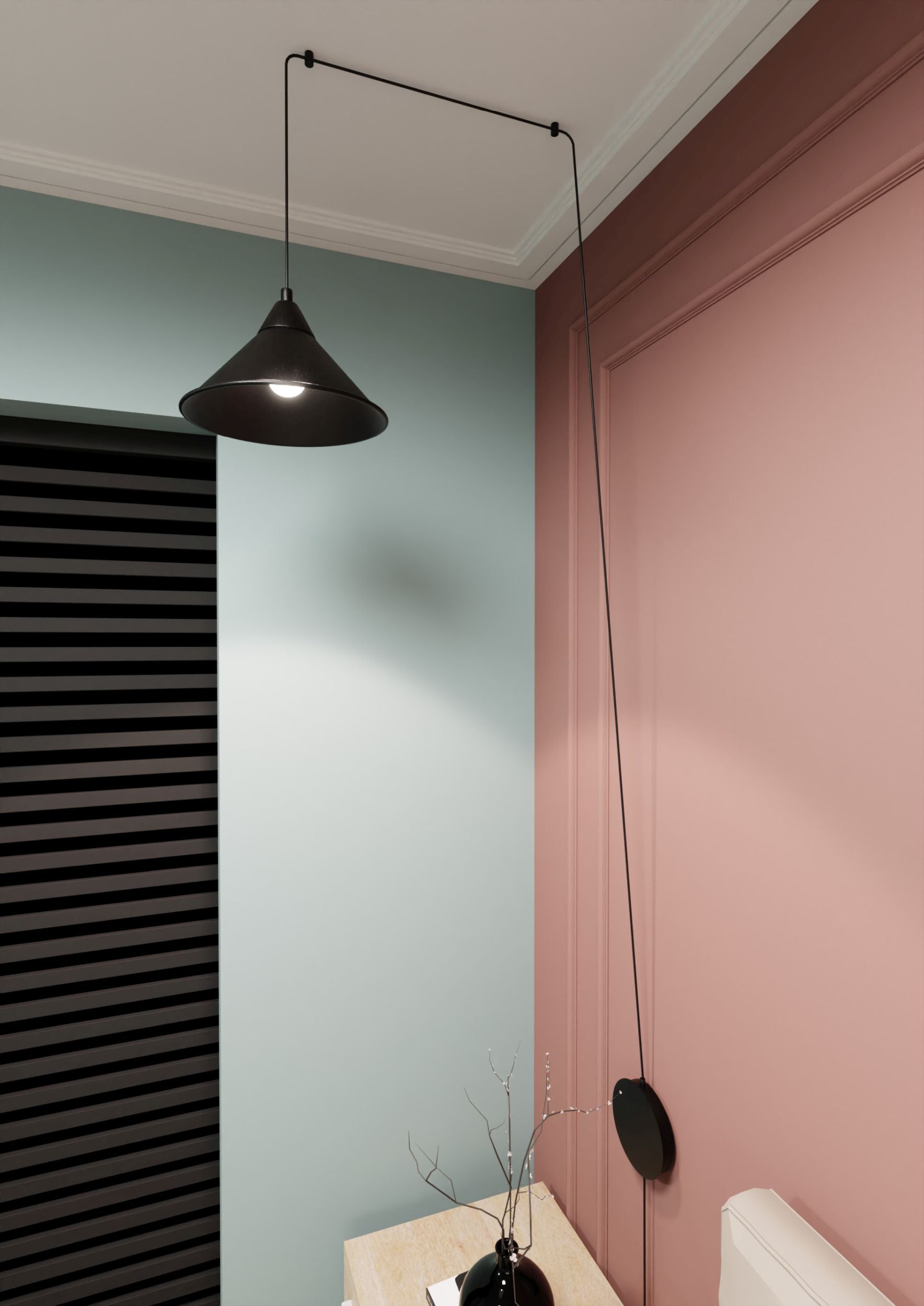 Lampa wisząca Banessy na wysięgniku czarna x1