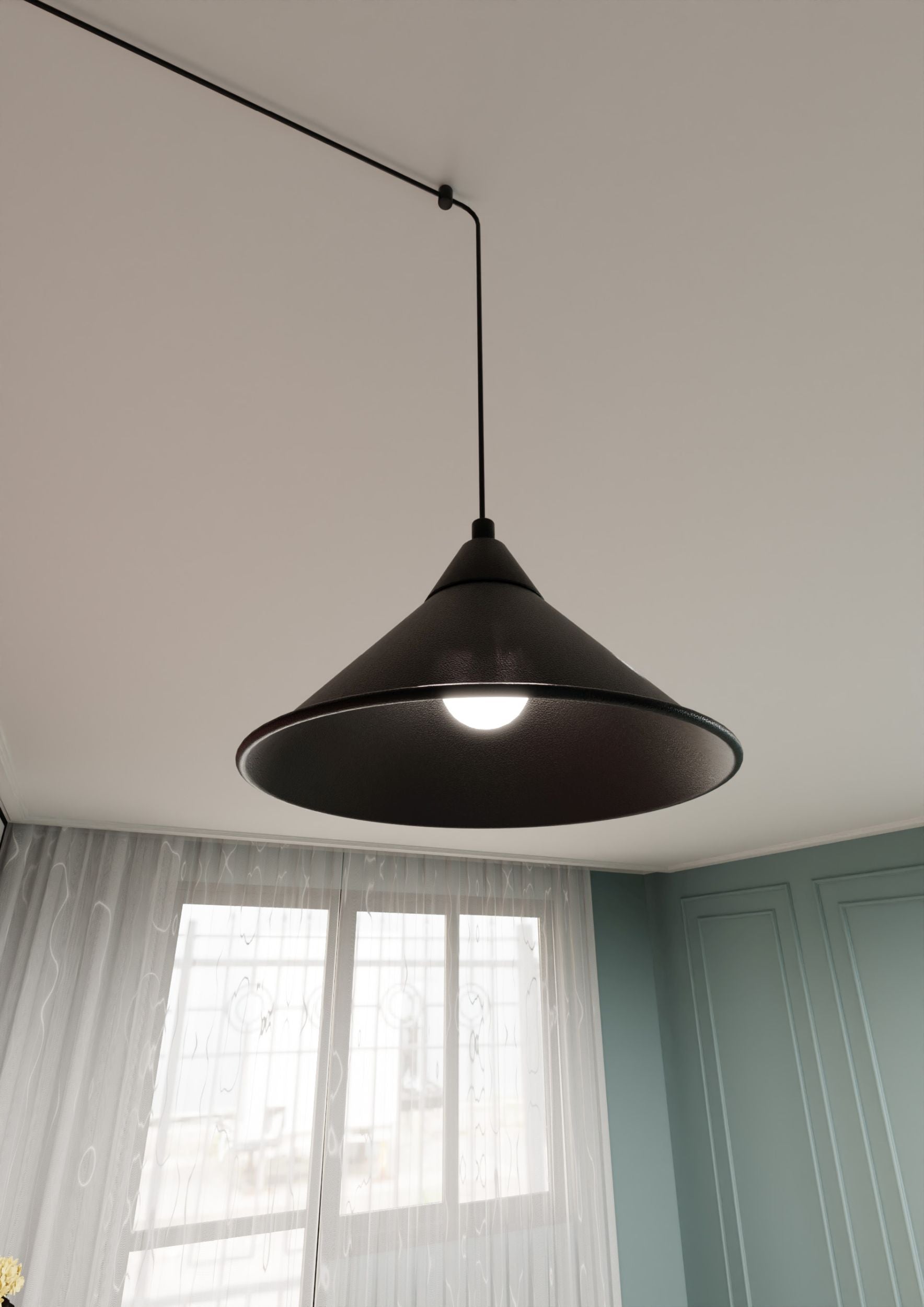 Lampa wisząca Banessy na wysięgniku czarna x1