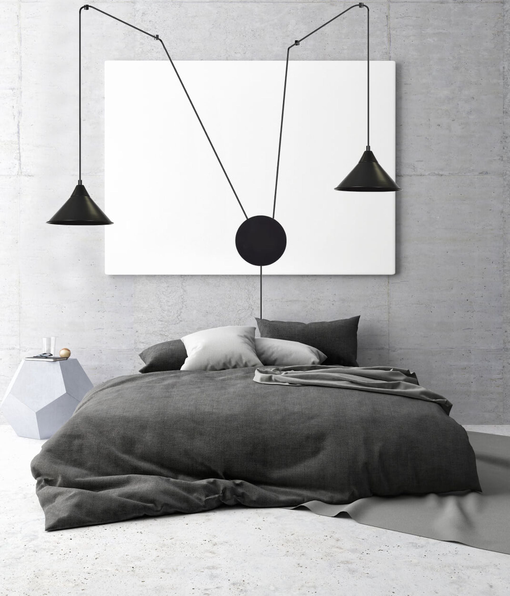 Lampa wisząca Banessy na wysięgniku czarna x2