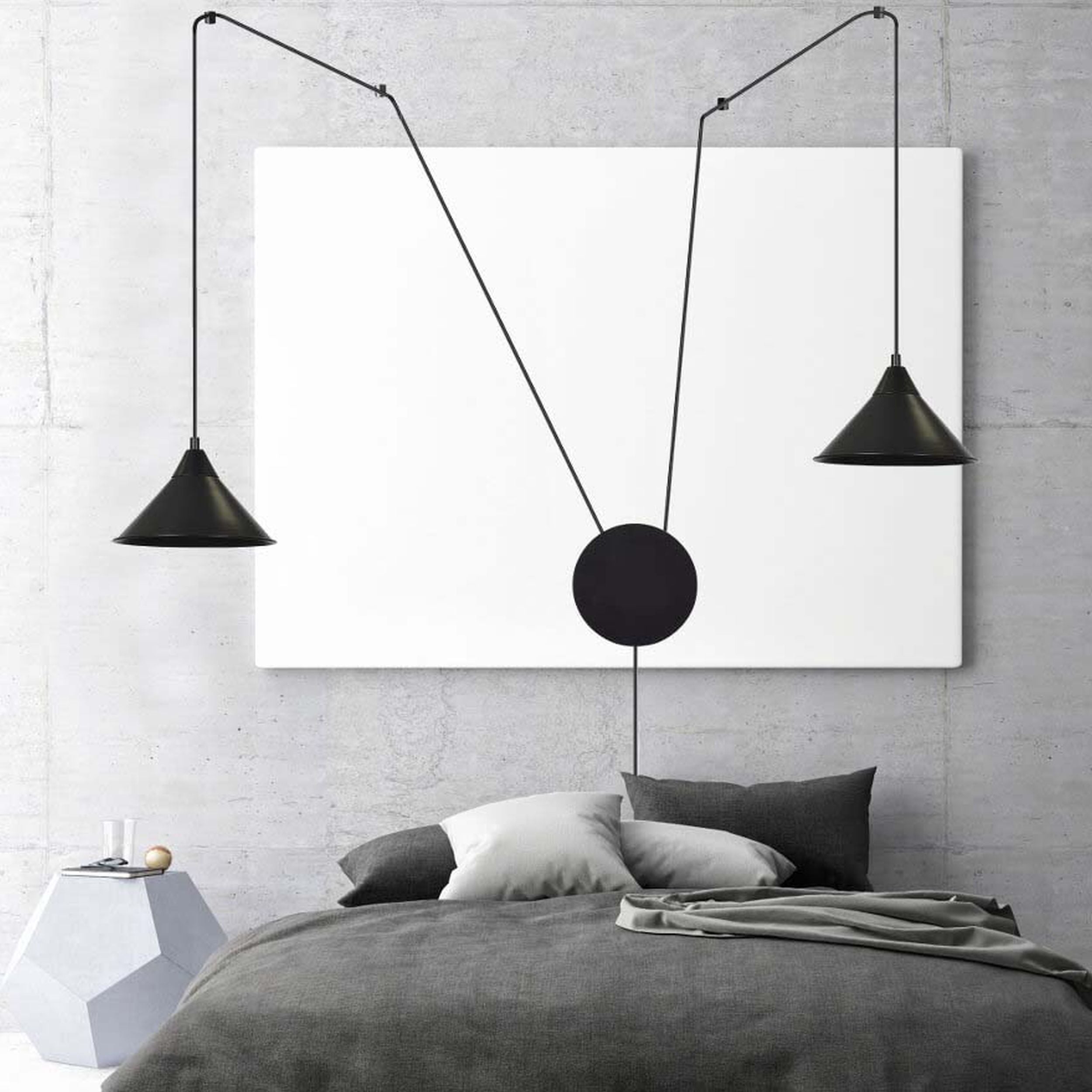 Lampa wisząca Banessy na wysięgniku czarna x2