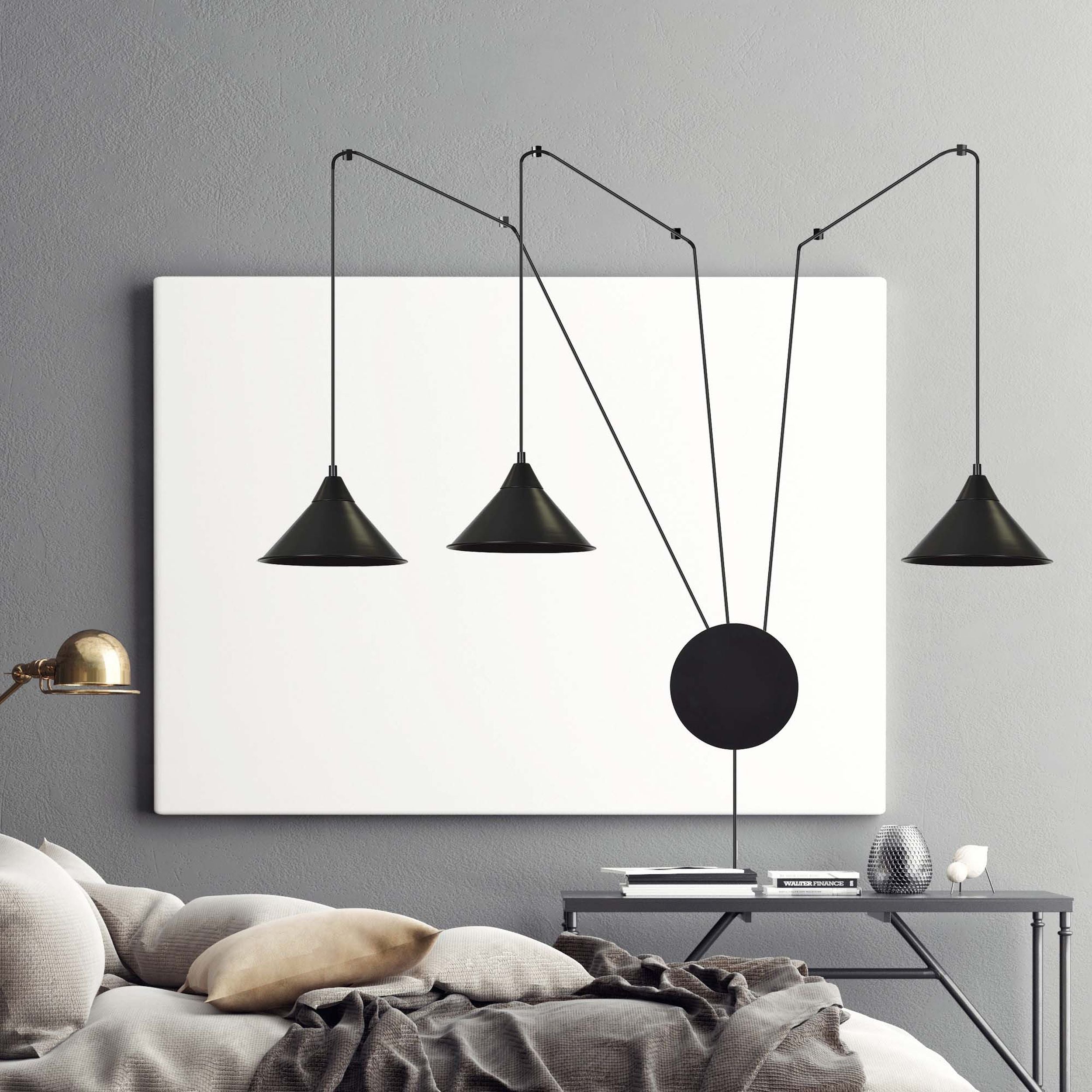 Lampa wisząca Banessy na wysięgniku czarna x3