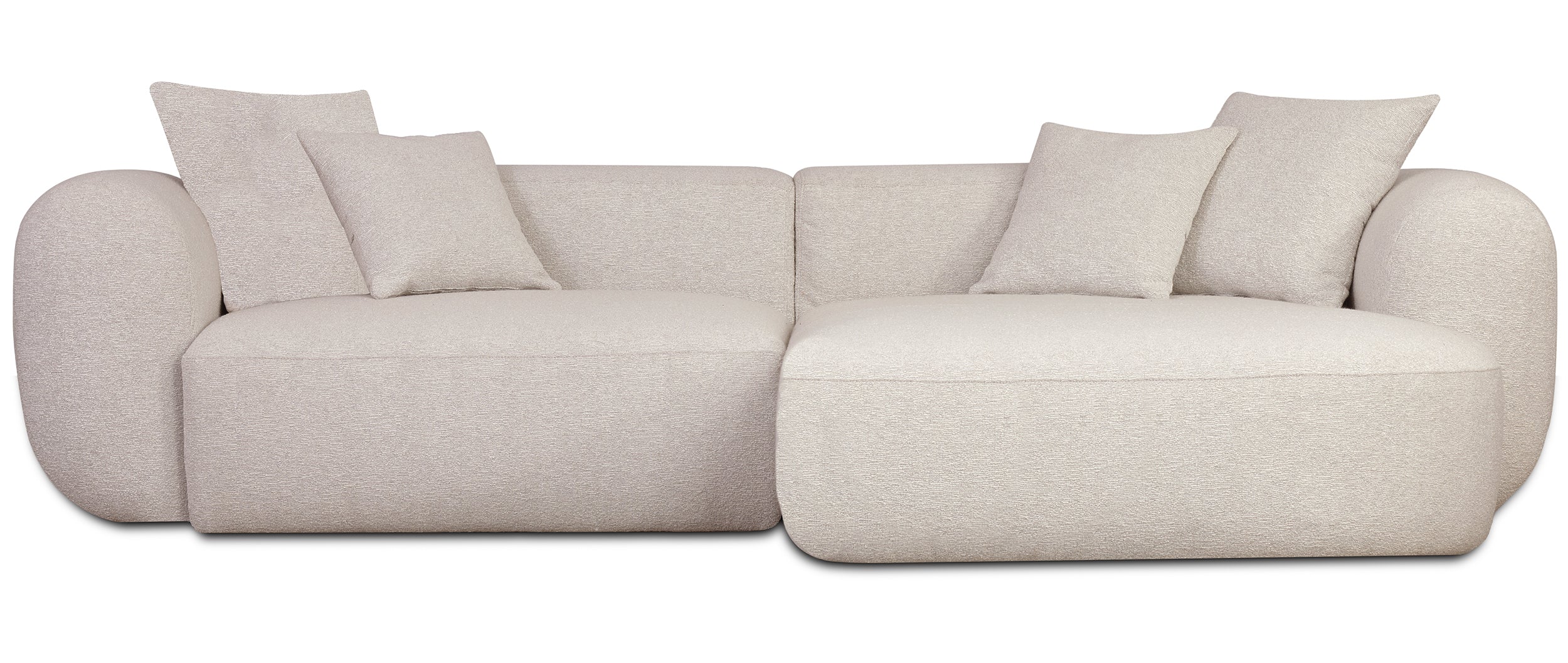 Narożnik modułowy Baomi L-kształtny prawostronny jasnobeżowy szenil