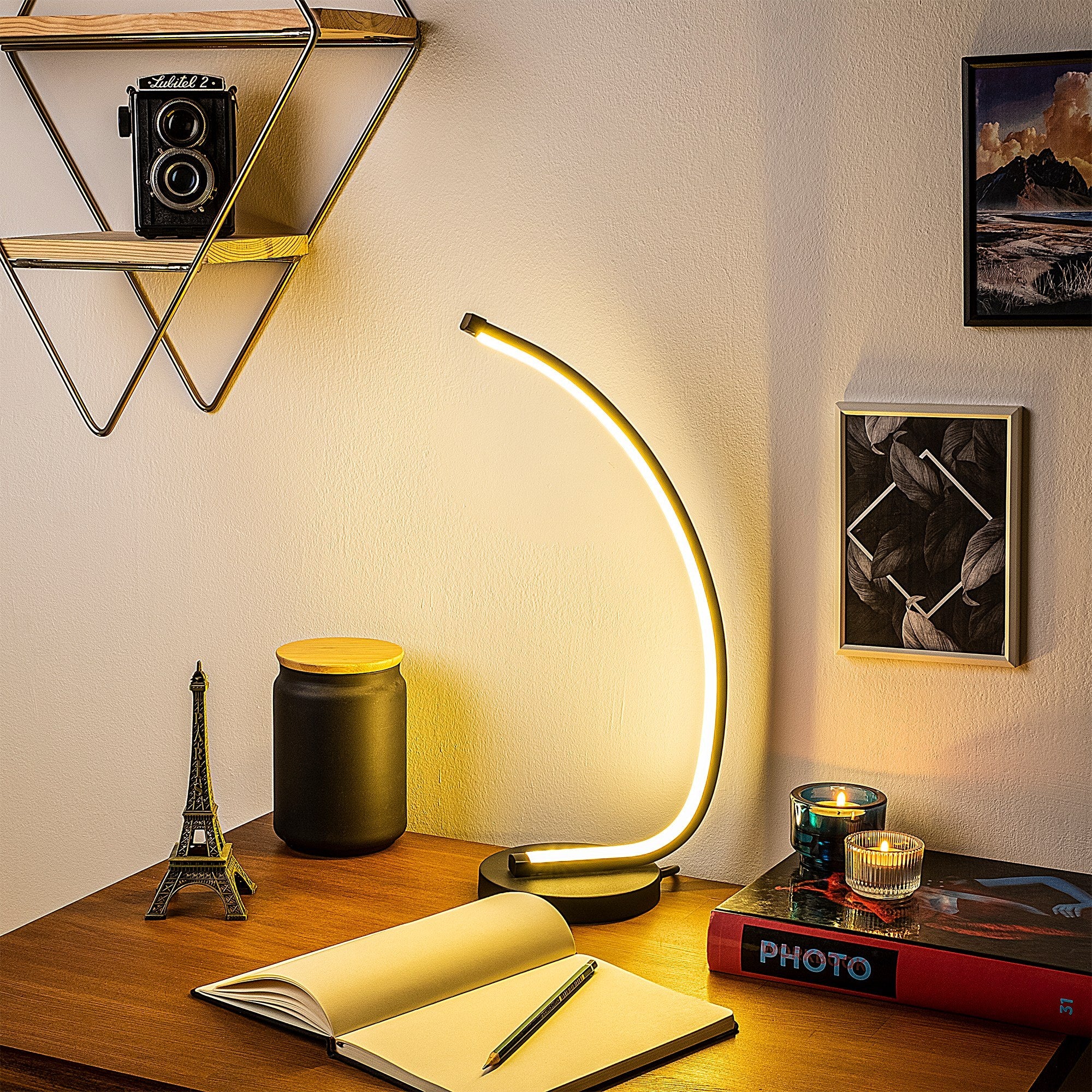 Lampka na biurko Basherts 43 cm czarna