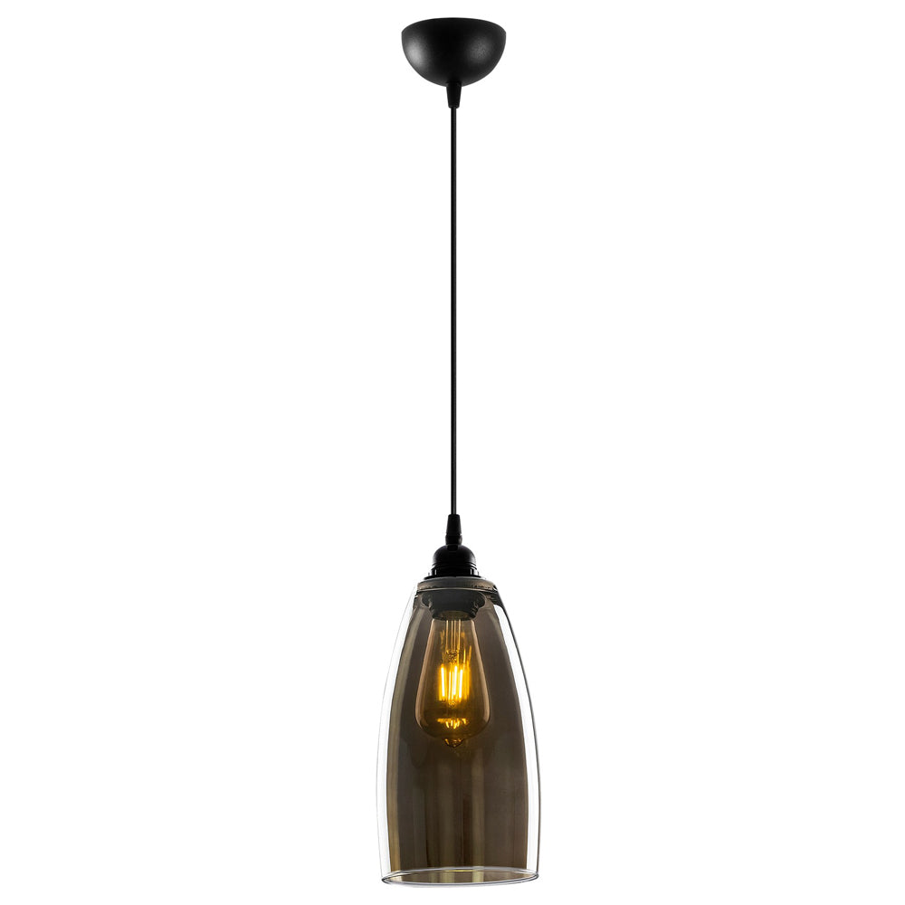 Lampa sufitowa Communis średnica 13 cm ciemne szkło