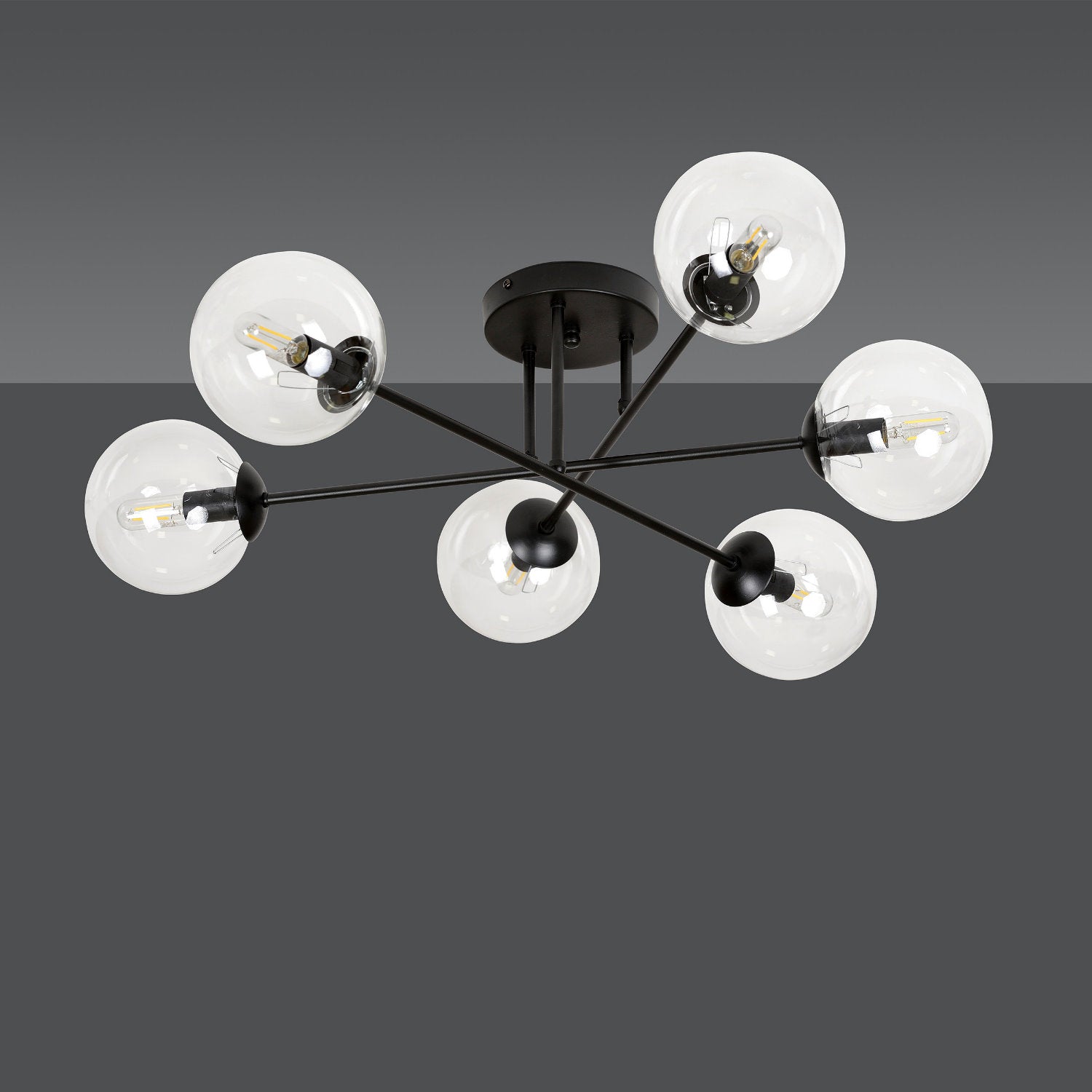 Lampa sufitowa Minturno transparentna x6