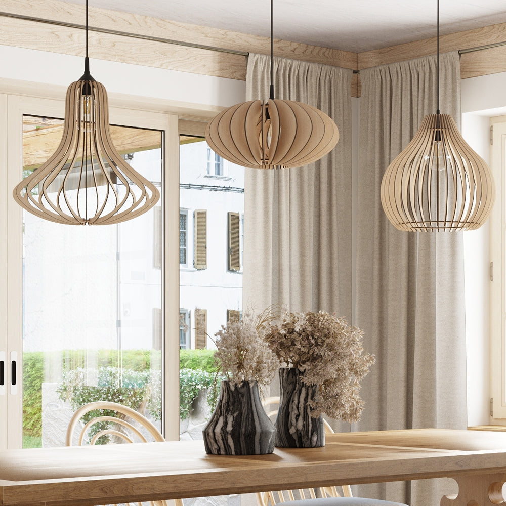 Lampa wisząca Epella drewniana średnica 41 cm