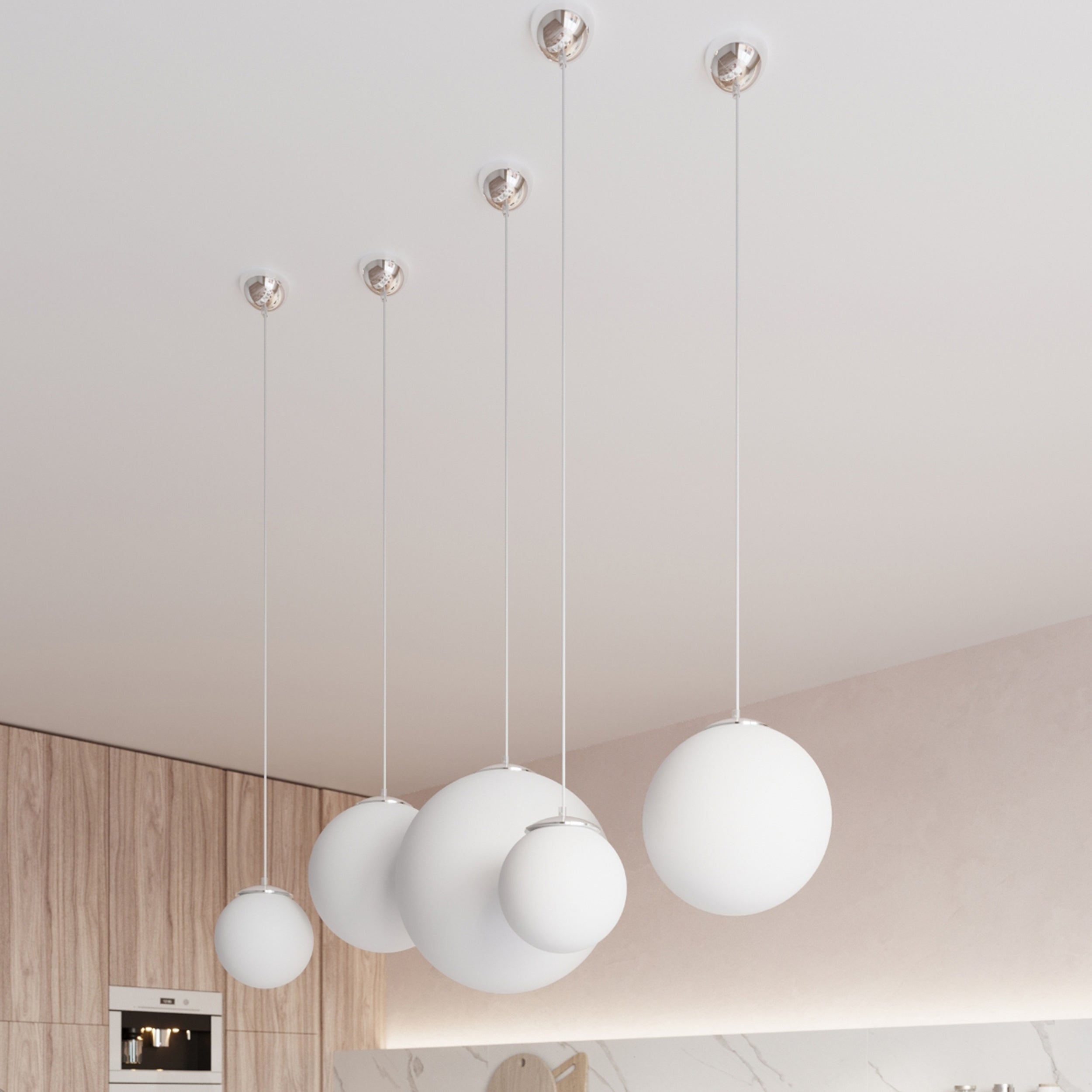 Lampa wisząca Blowly średnica 20 cm chromowana