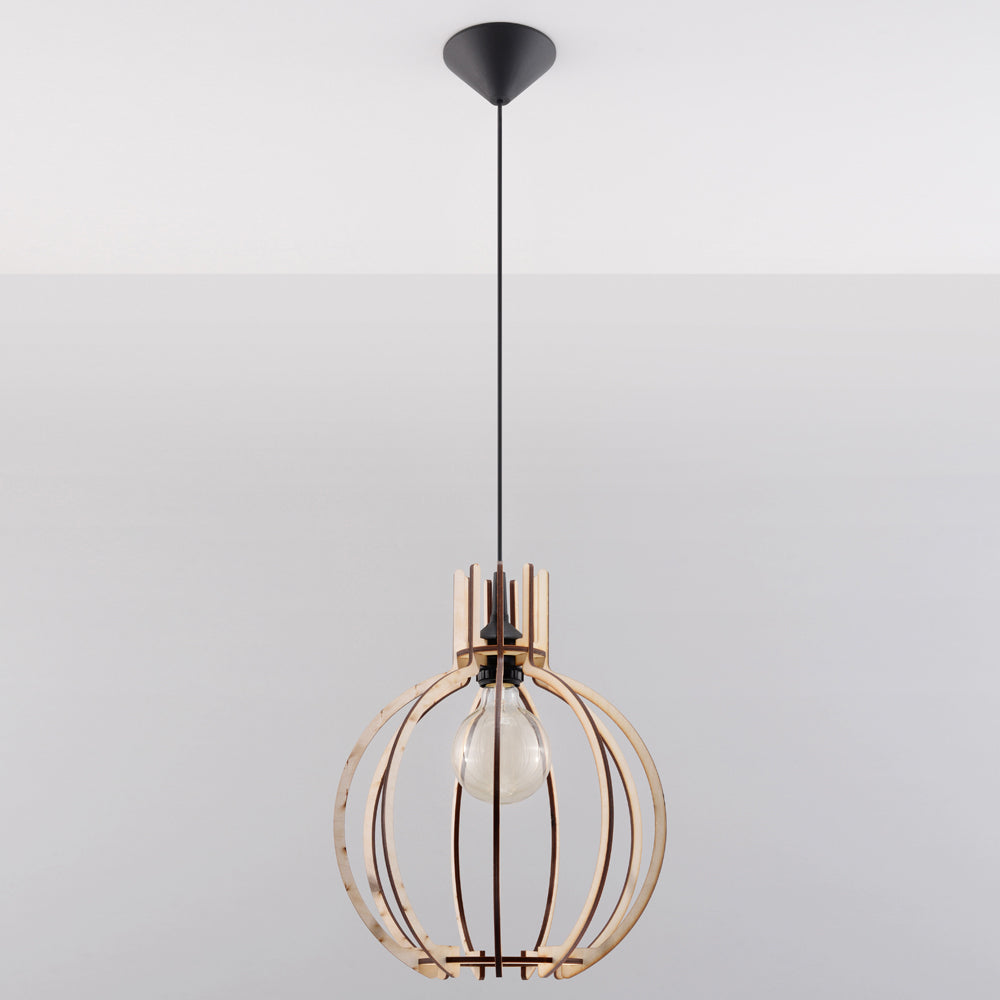 Lampa wisząca Fenna drewniana