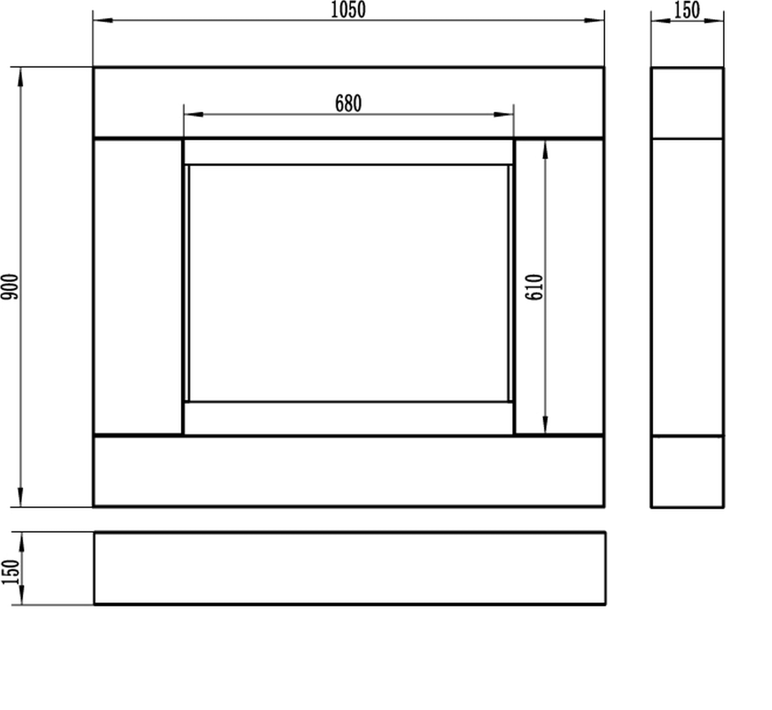 Biokominek portalowy wolnostojący Beffine 105x90 cm biały z szybą