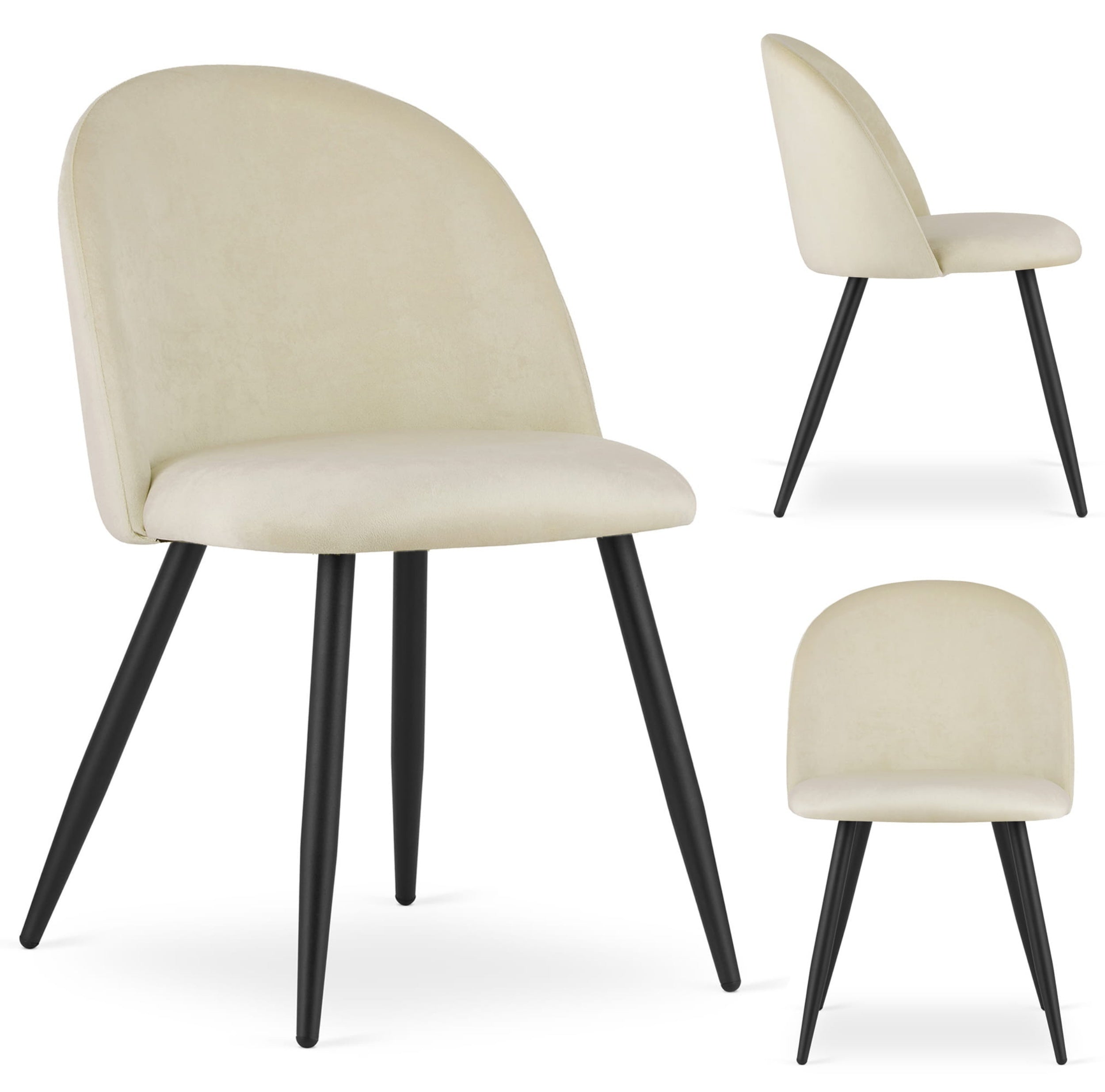 Krzesło tapicerowane Lutially beżowy aksamit