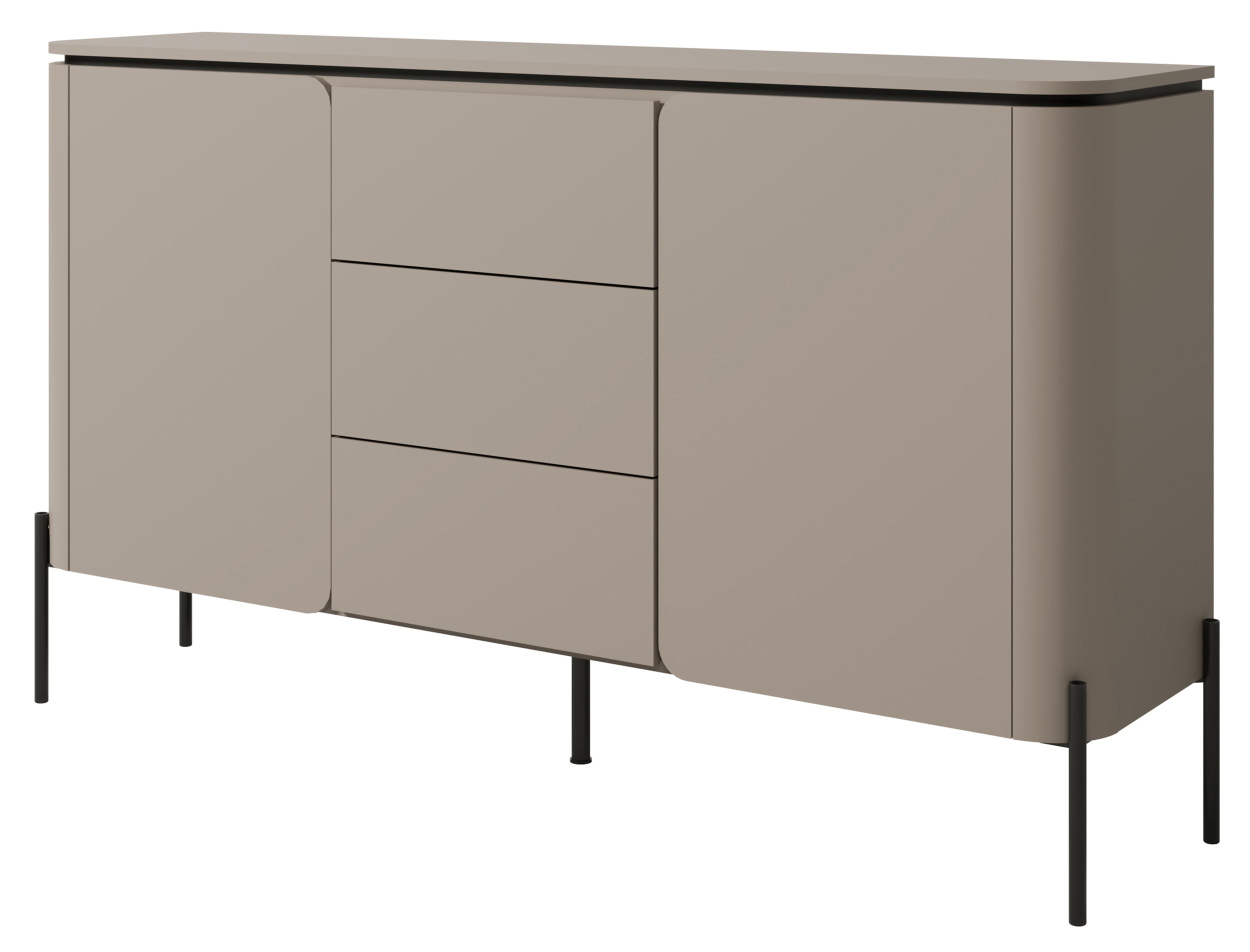 Komoda dwudrzwiowa Calderis z trzema szufladami 163 cm congo