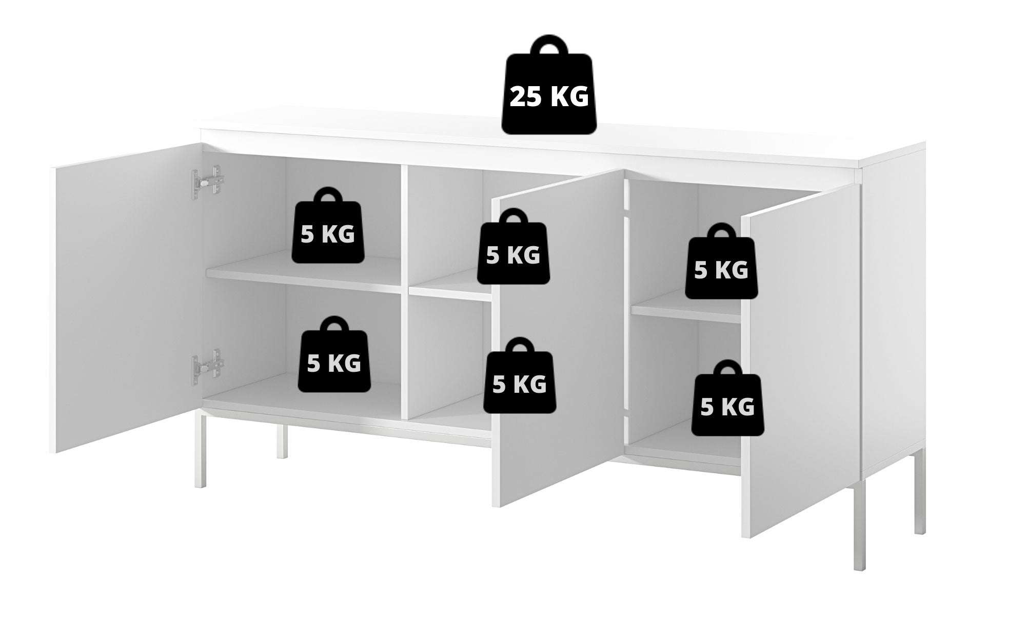 Komoda trzydrzwiowa Bemmi 150 cm Ceglasty