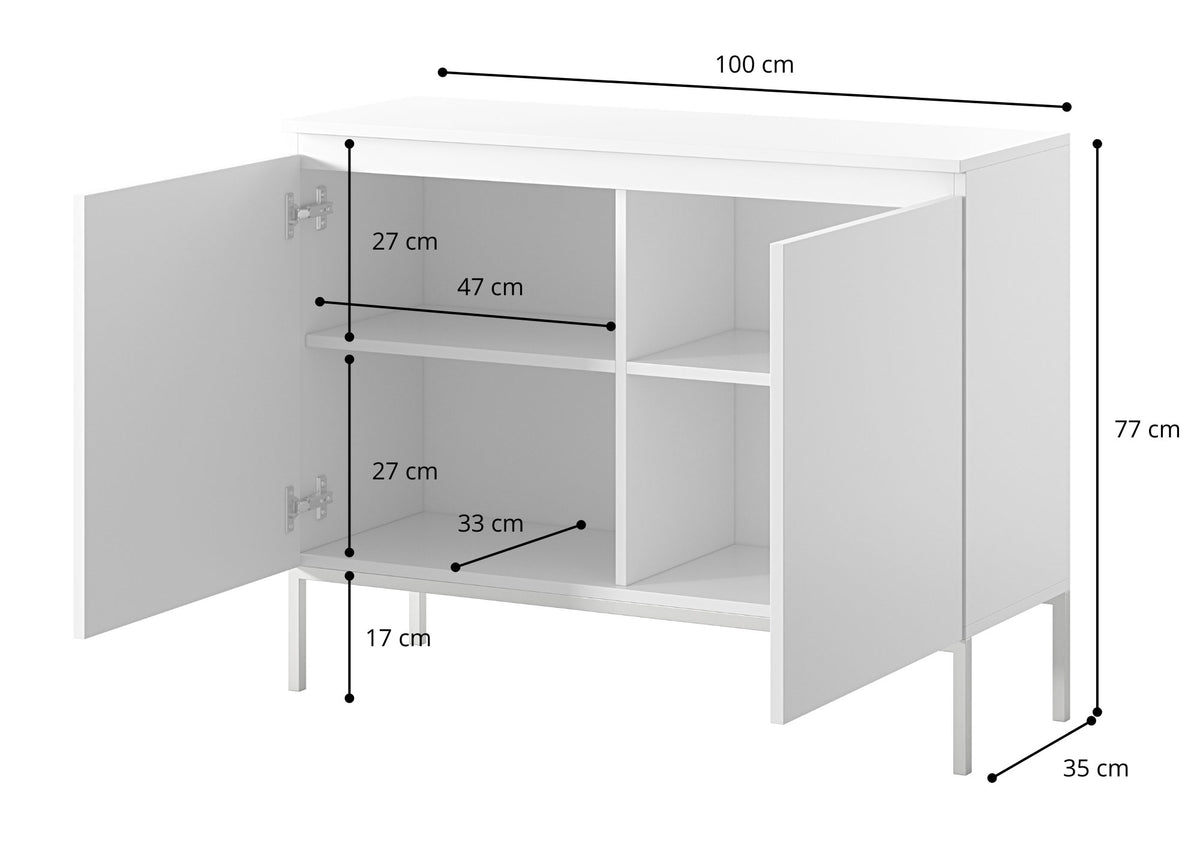 Komoda dwudrzwiowa Bemmi 100 cm Ciemnozielony