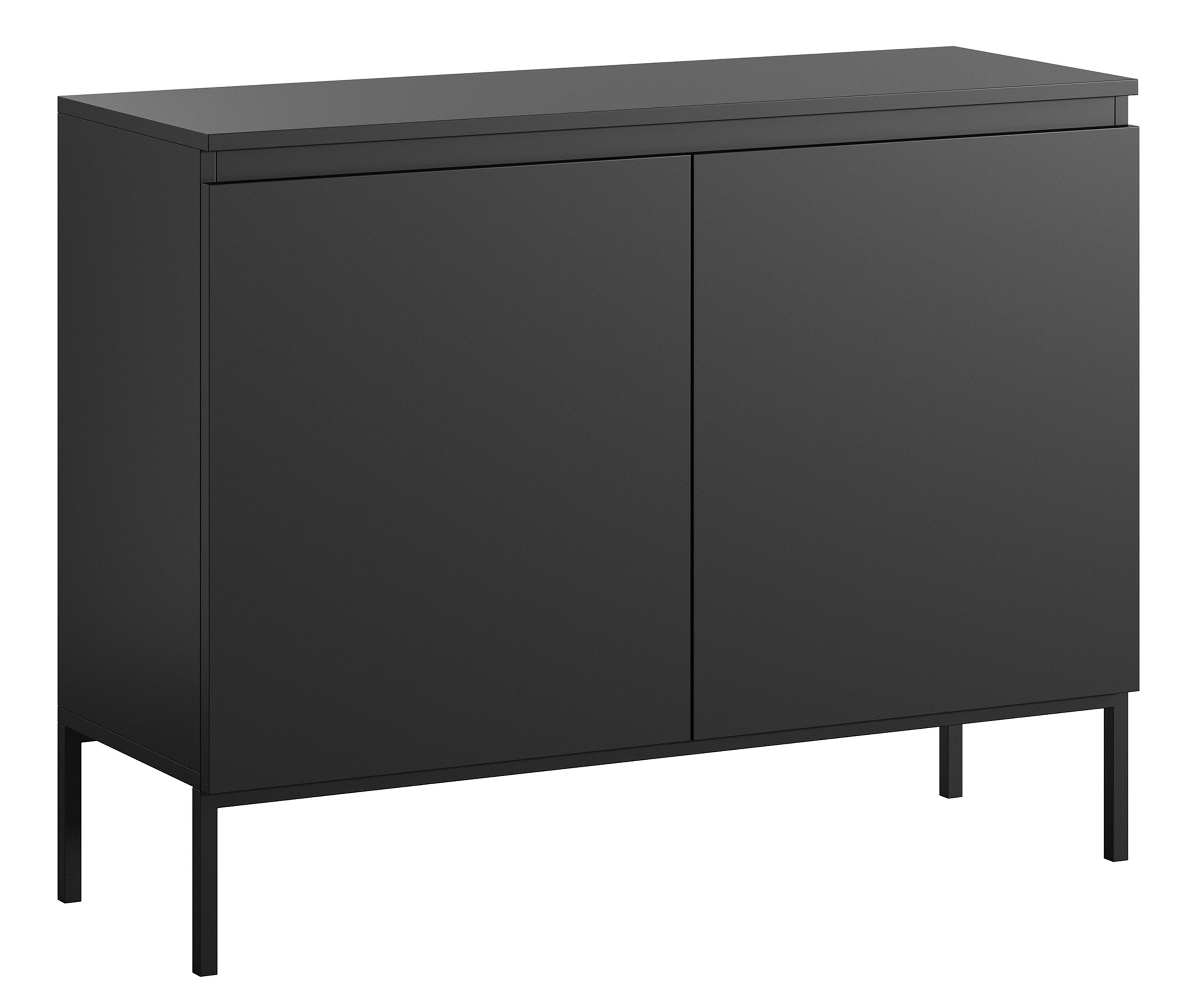 Komoda dwudrzwiowa Bemmi 100 cm czarna z czarnymi nogami