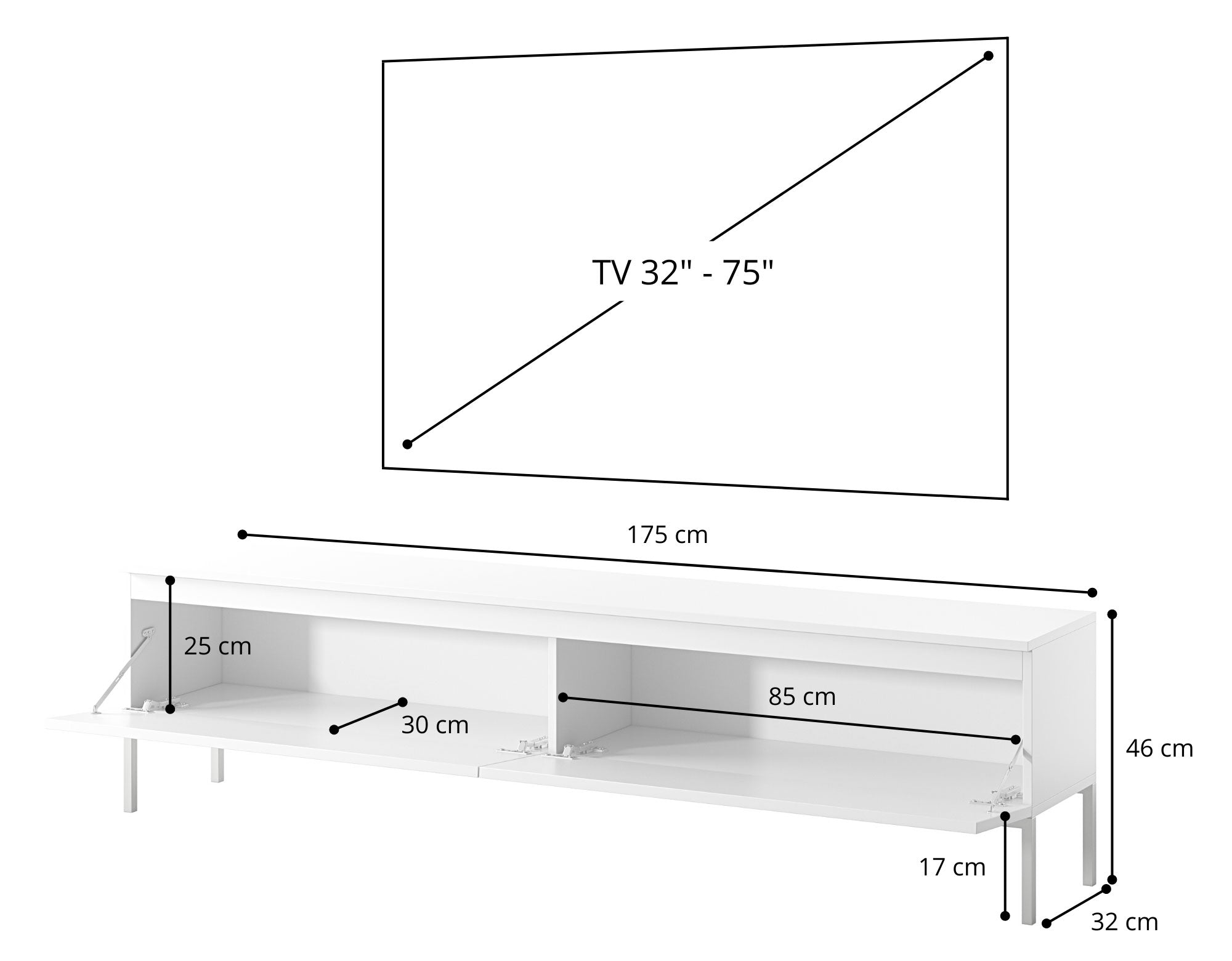 Szafka RTV Bemmi 175 cm Ciemnozielony