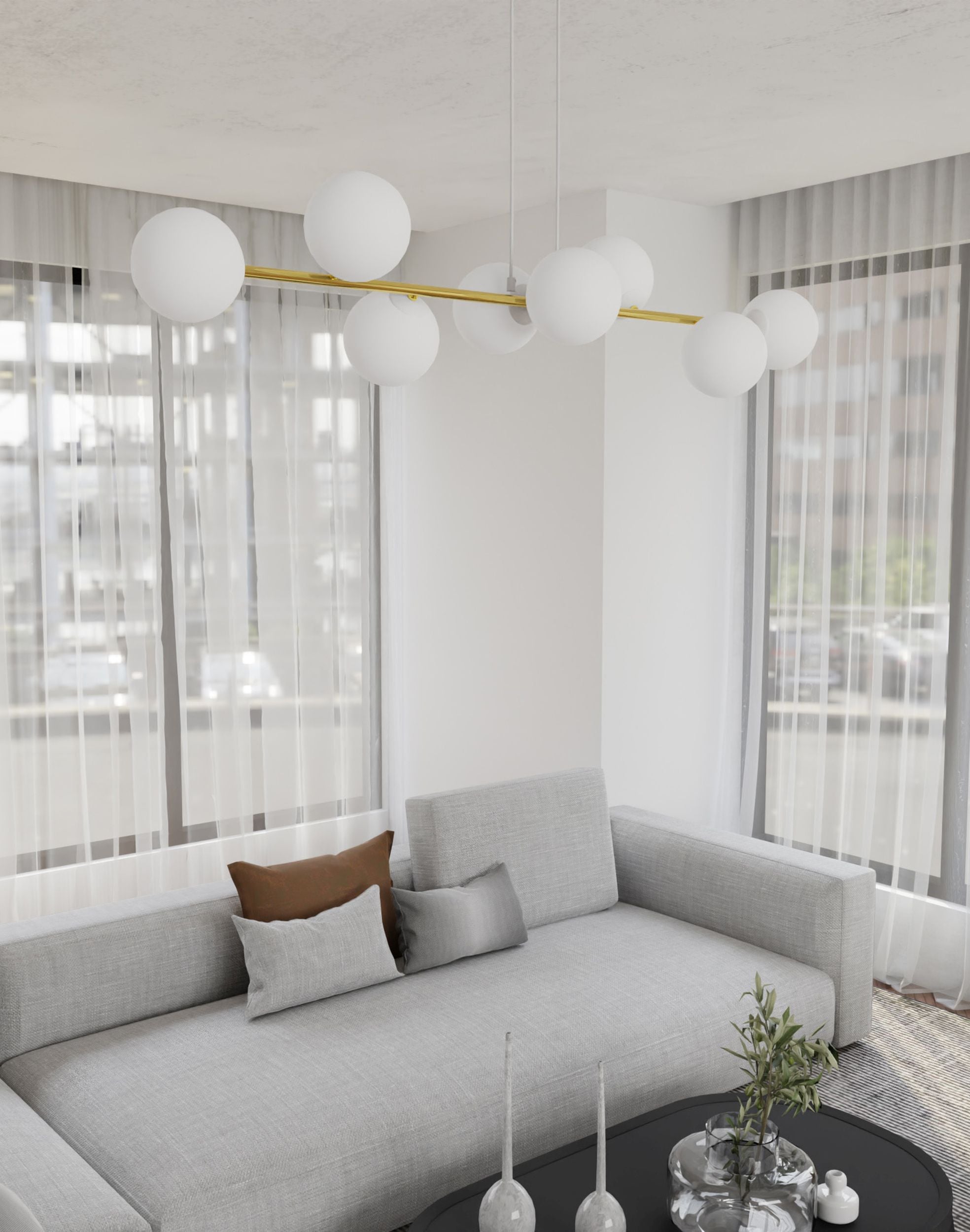 Lampa wisząca Bestalles biało-złota x8