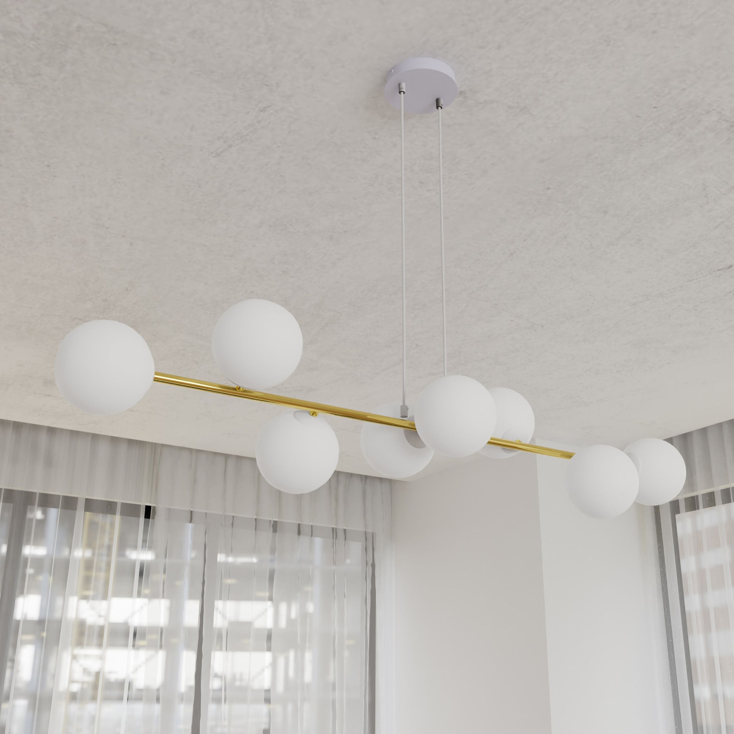 Lampa wisząca Bestalles biało-złota x8