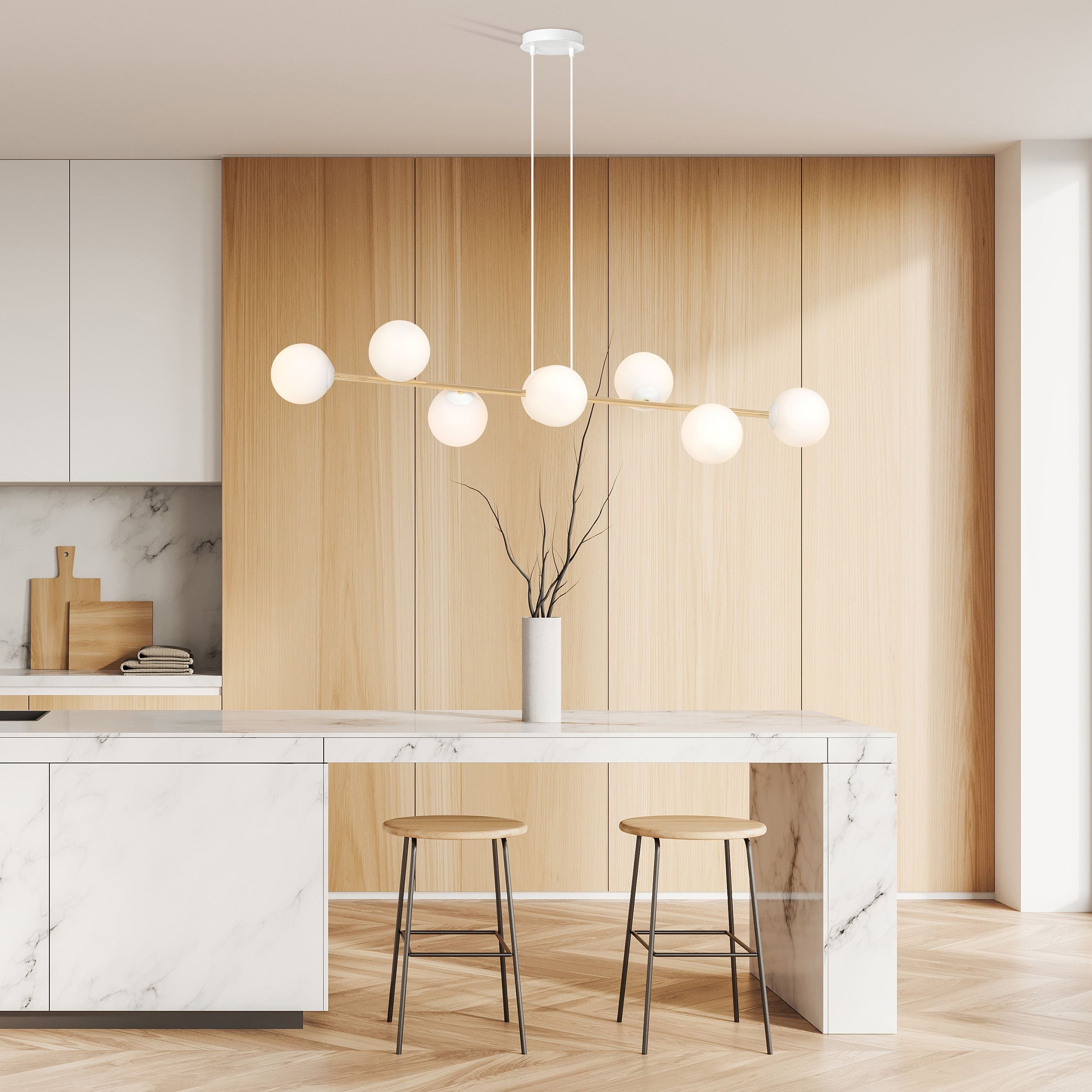 Lampa wisząca Bestalles biało-złota x8
