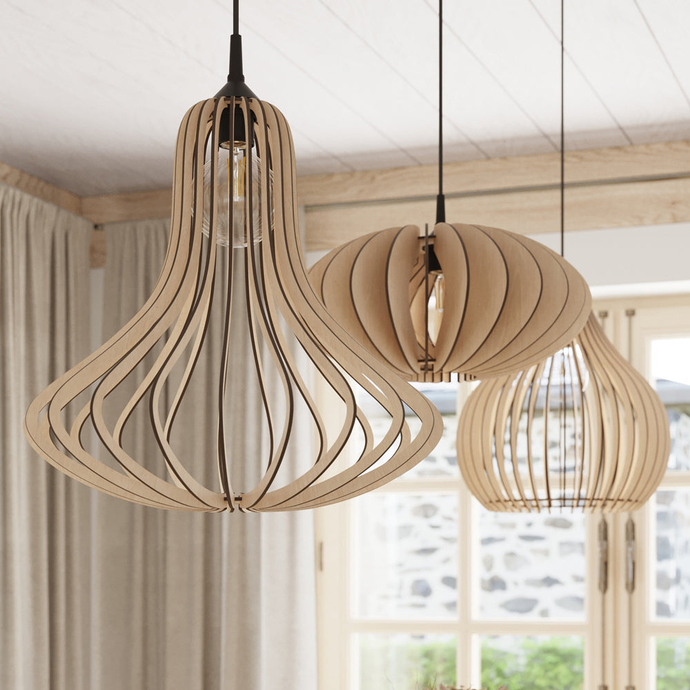 Lampa wisząca Epella drewniana średnica 41 cm