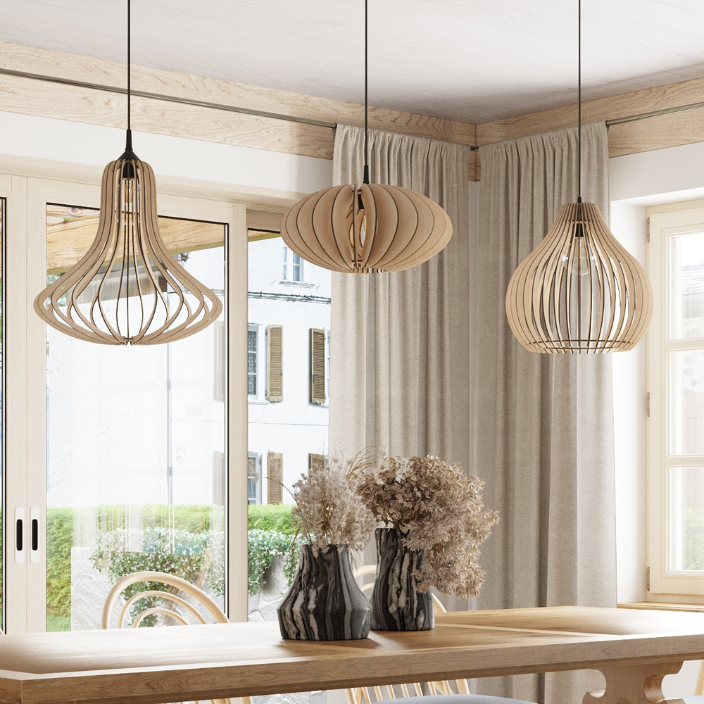 Lampa wisząca Apriva drewniany średnica 40 cm
