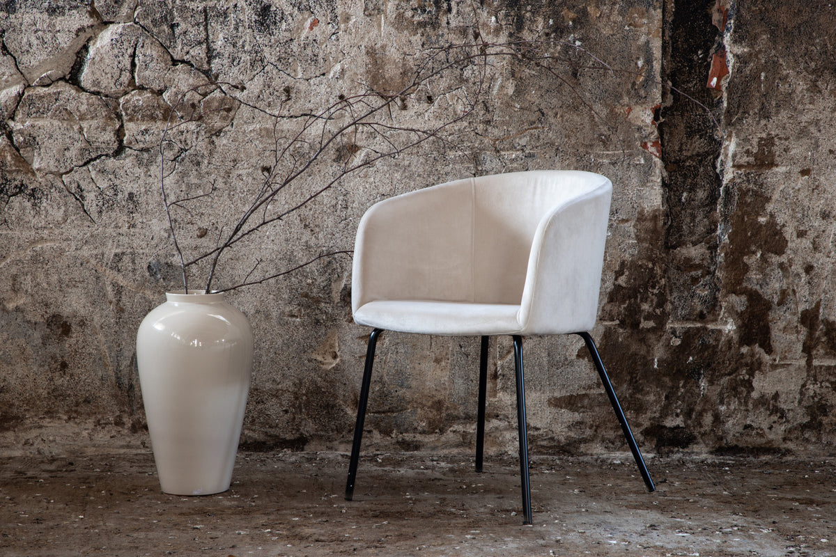 Krzesło tapicerowane Ressator jasnobeżowy velvet