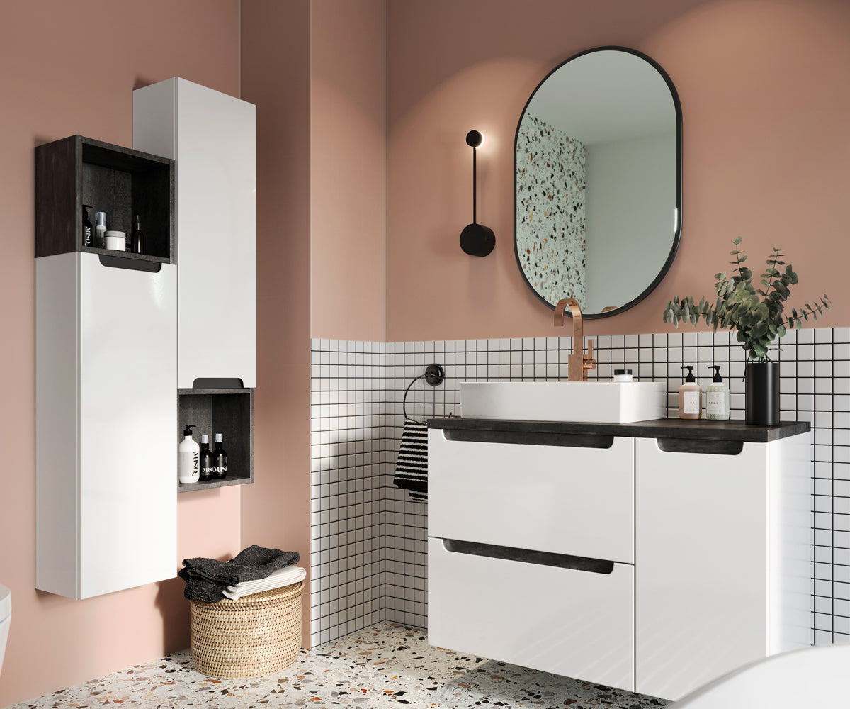 Szafka pod umywalkę Saeli wisząca z dwiema szufladami 60x45 cm