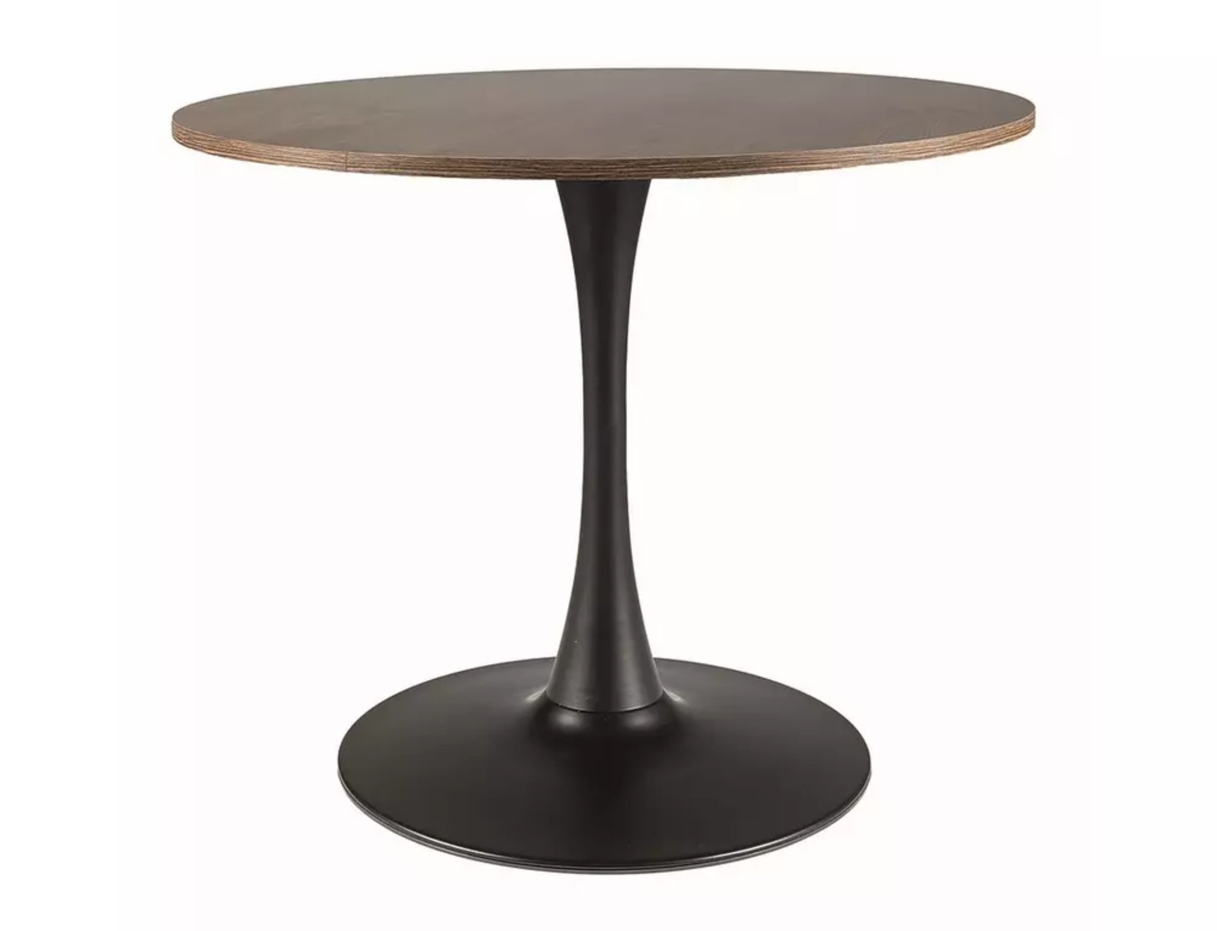 Stół do jadalni Amadeo okrągły blat 90 cm orzech/ czarny mat