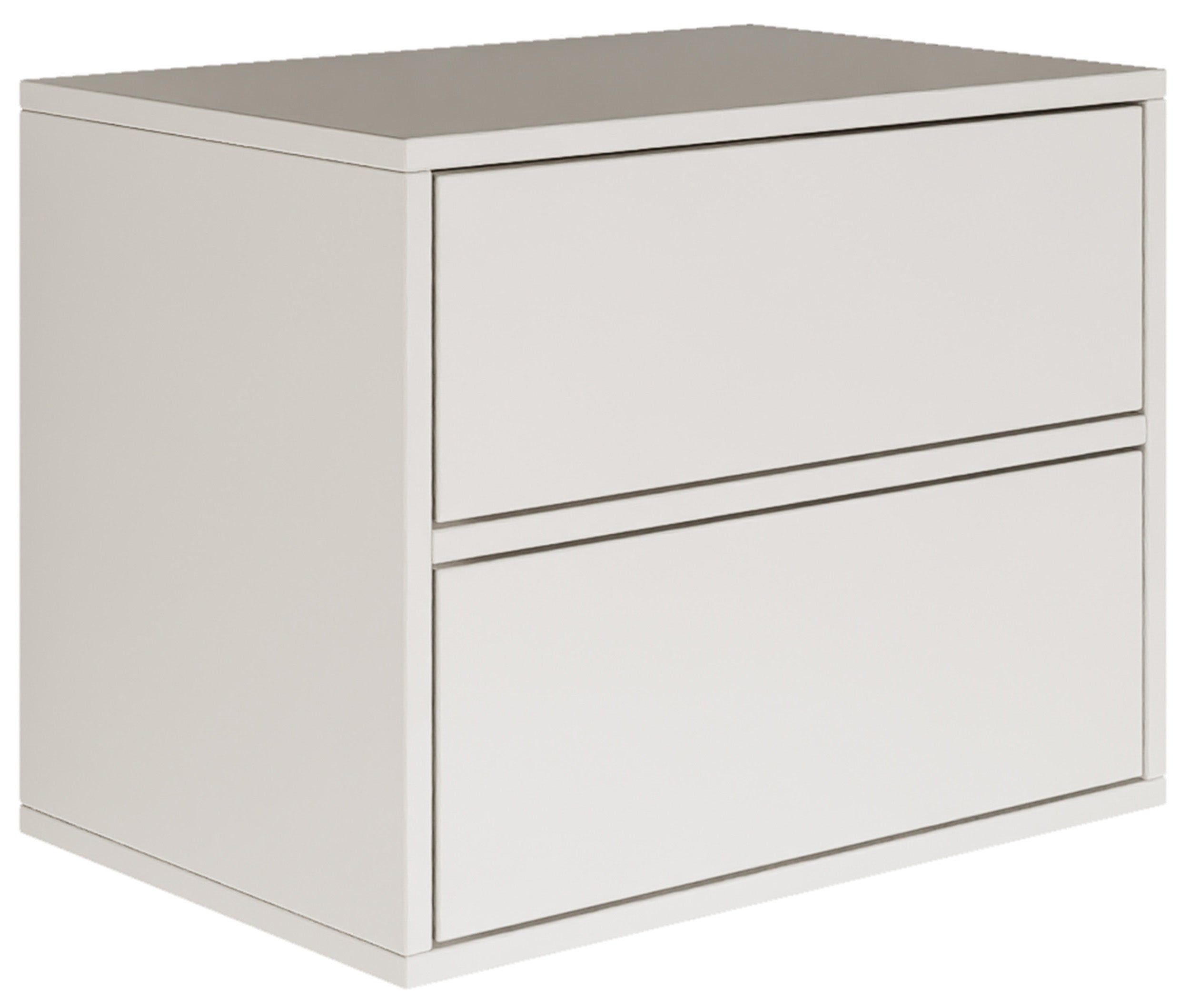 Szafka nocna Framme wisząca z dwiema szufladami 50 cm biała