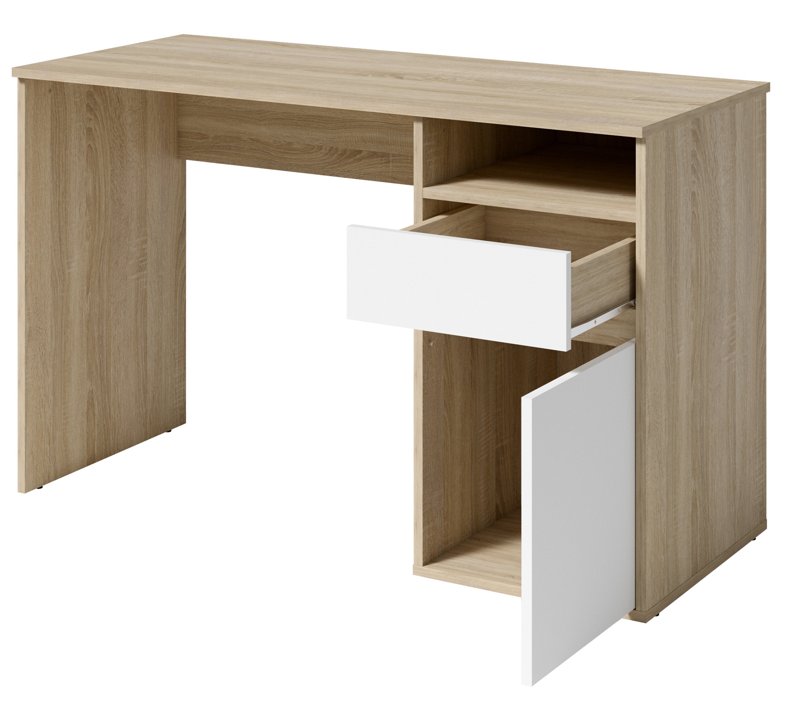 Biurko Billa z szufladą i szafką 120 cm dąb sonoma / biały