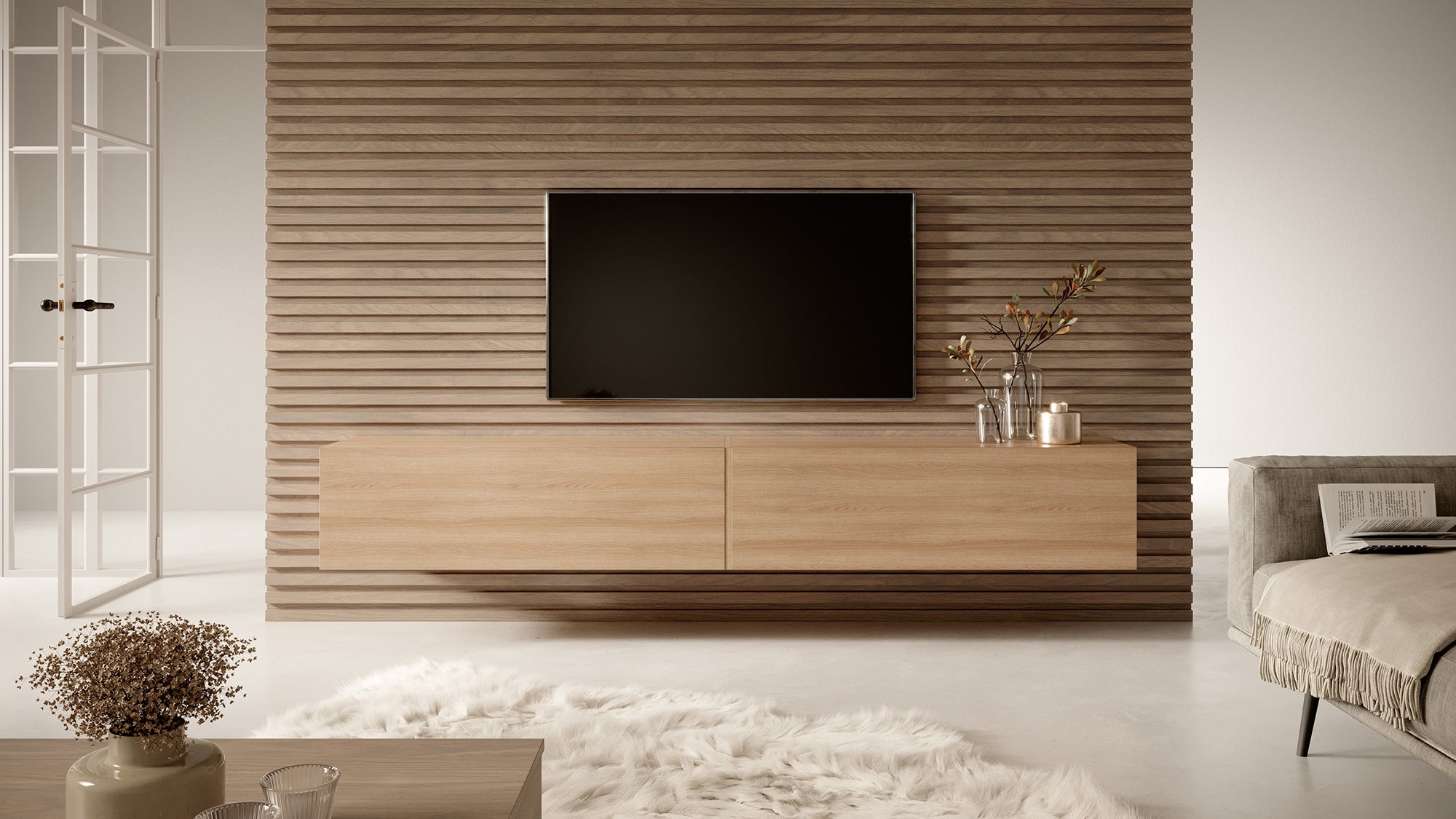 Szafka RTV Bisira 200 cm Dąb Lindberg
