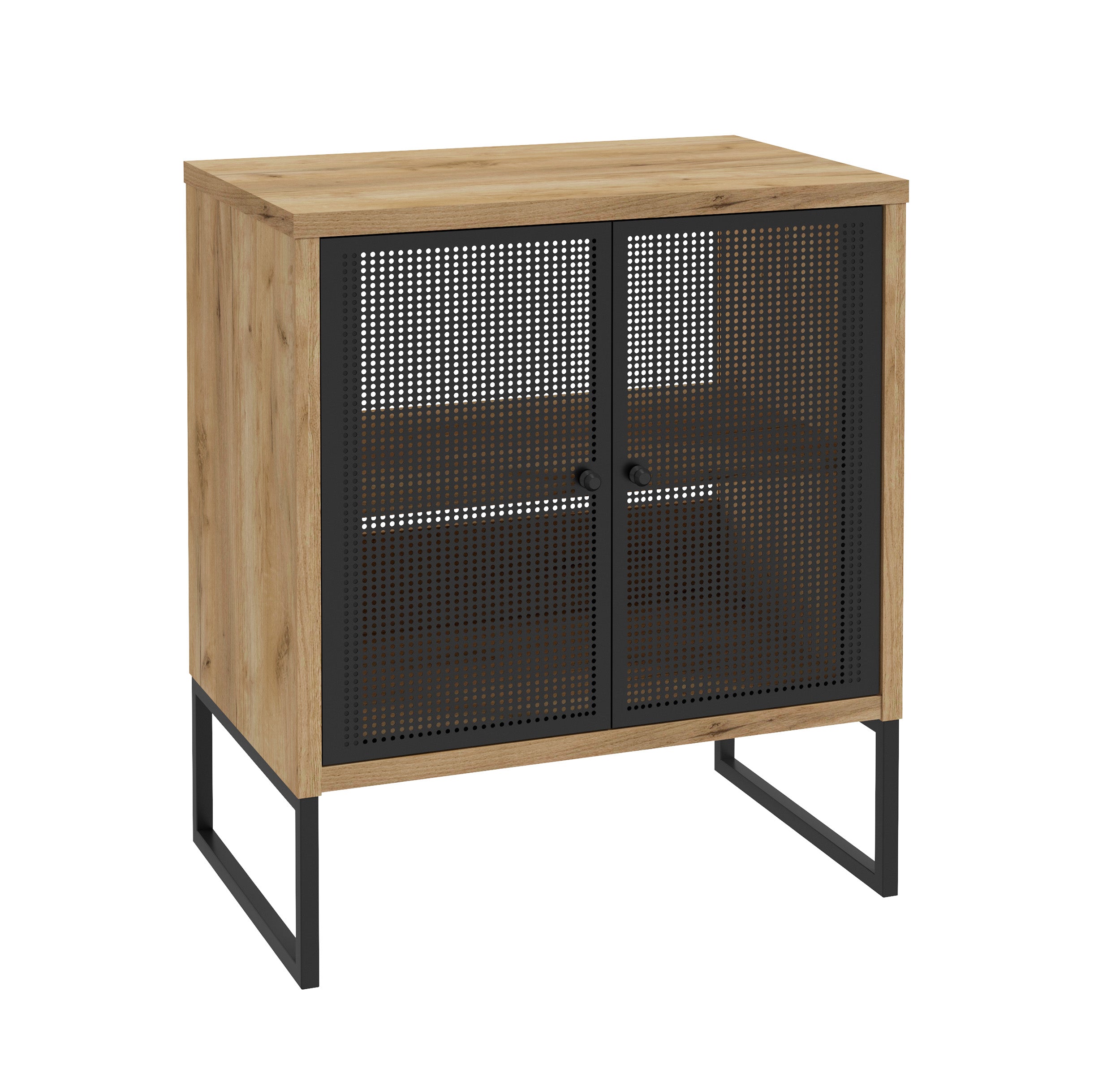 Szafka łazienkowa stojąca Blacle dwudrzwiowa złoty dąb/czarna