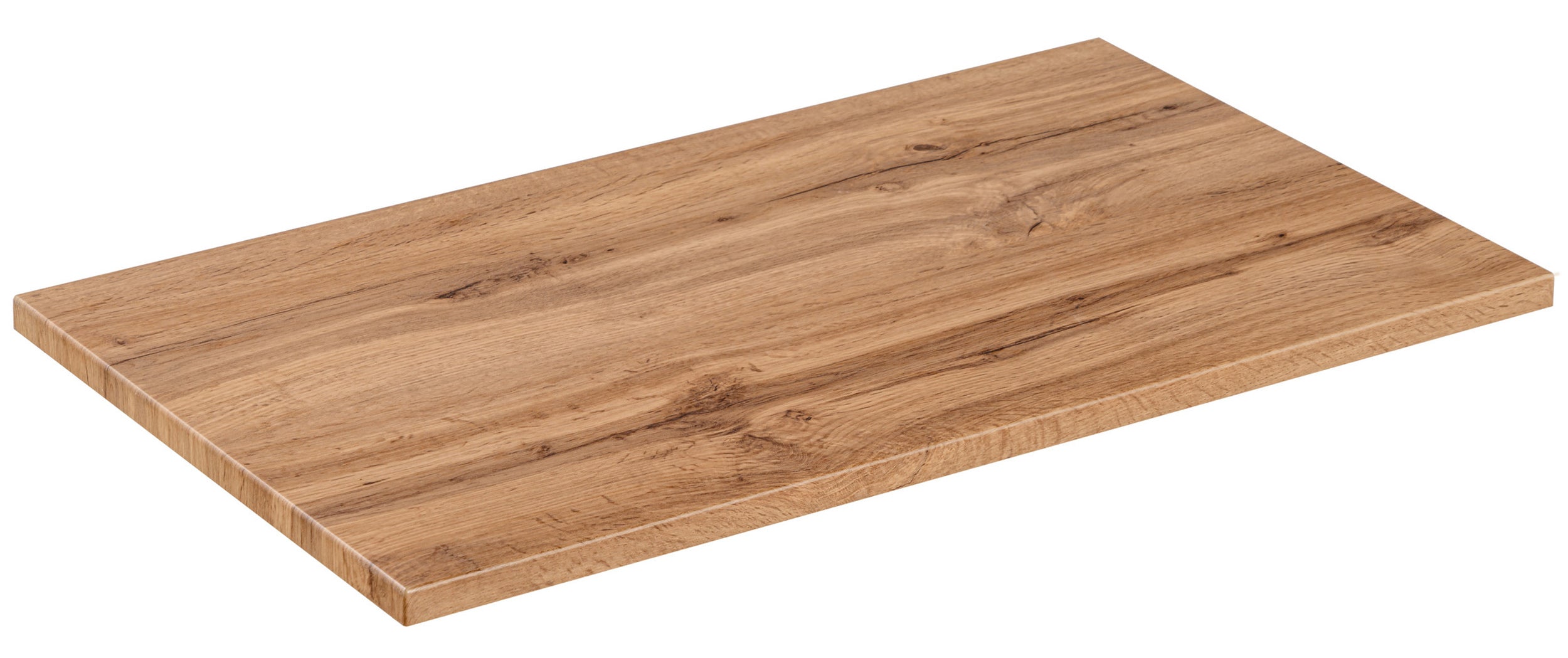 Szafka łazienkowa dwuszufladowa Temirni z otwartymi półkami i umywalką nablatową 80 cm czarna/dąb wotan