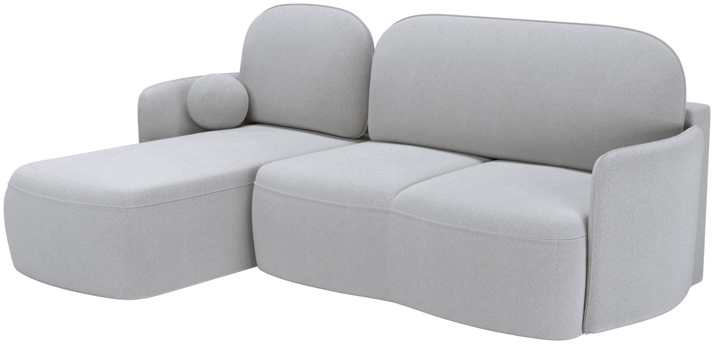 Narożnik z funkcją spania Blummi L-kształtny uniwersalny z pojemnikiem jasnoszary szenil hydrofobowy