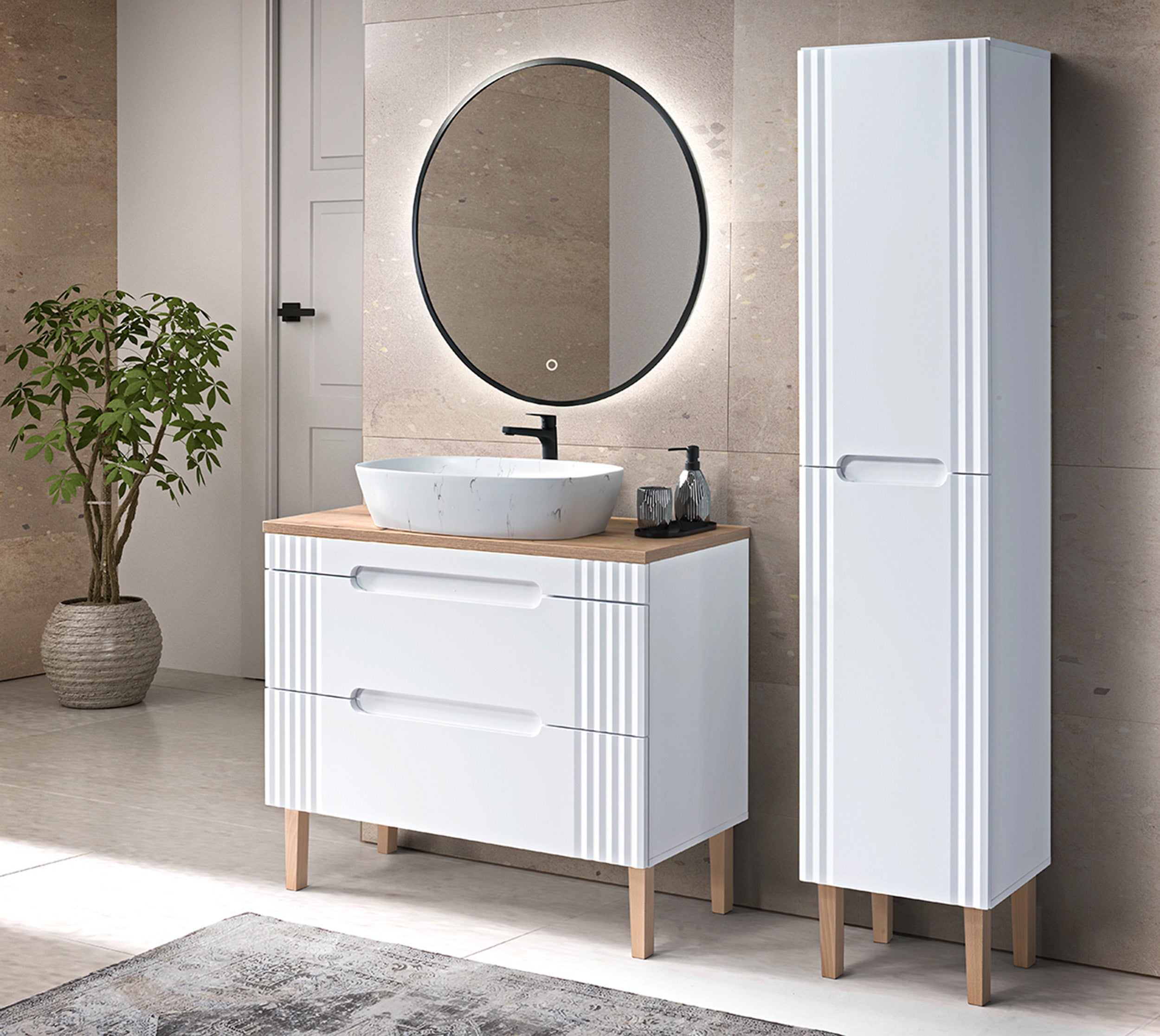 Szafka pod umywalkę Bridner 100 cm biała