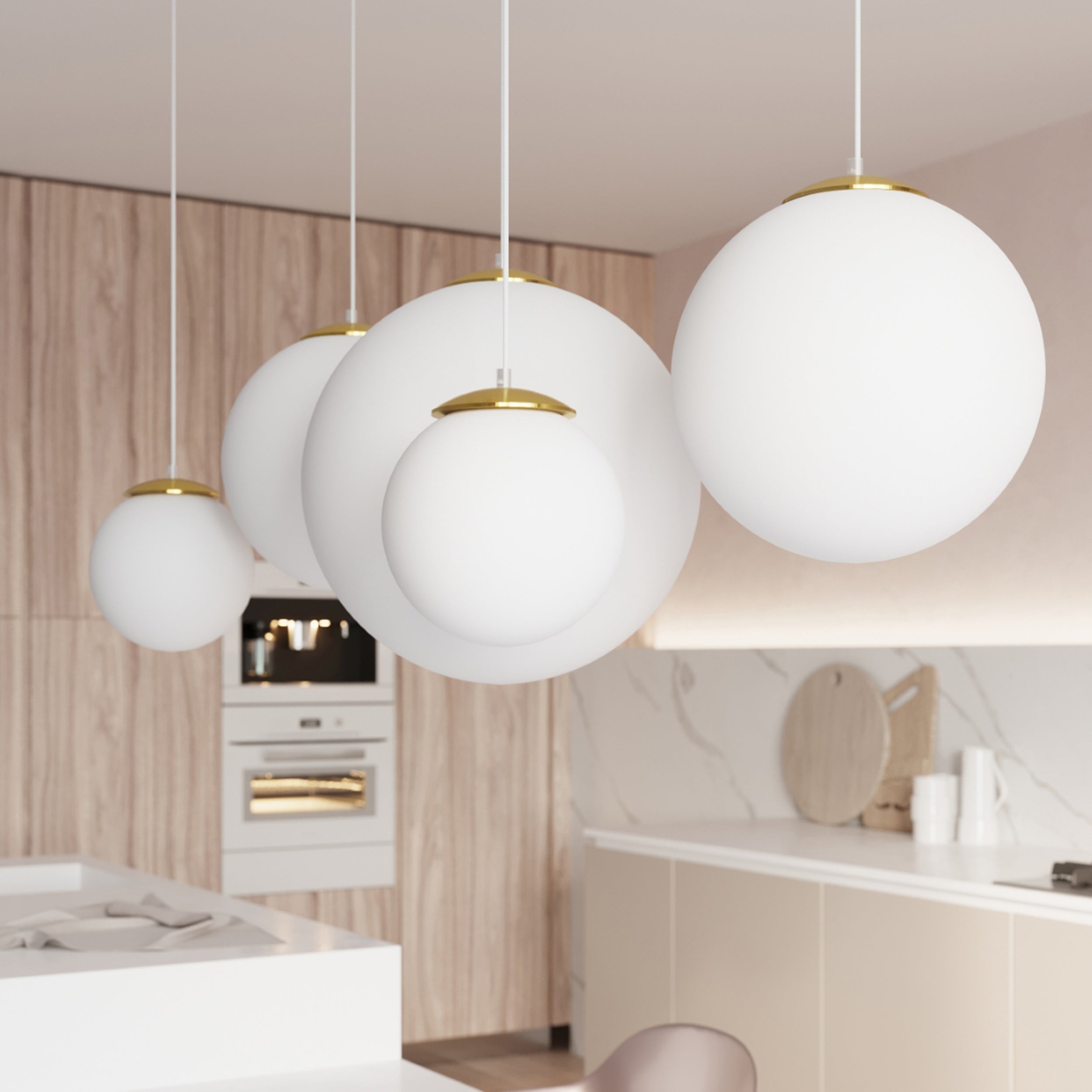 Lampa wisząca Blowly średnica 30 cm złota