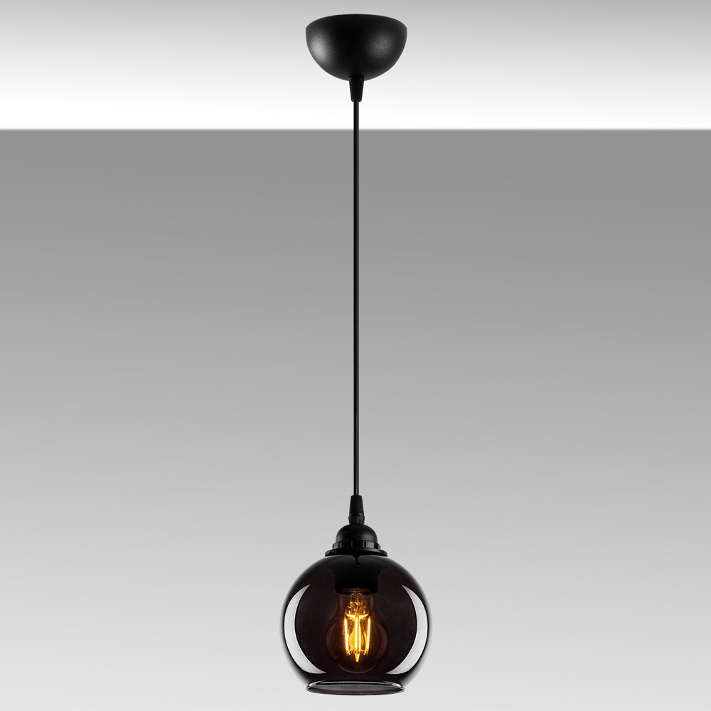 Lampa wisząca Communis 15 cm dymiony klosz