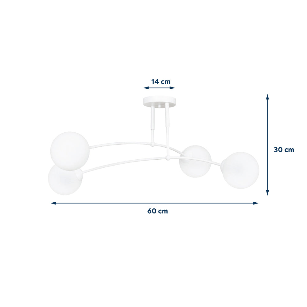 Lampa sufitowa Vinadio biała x4