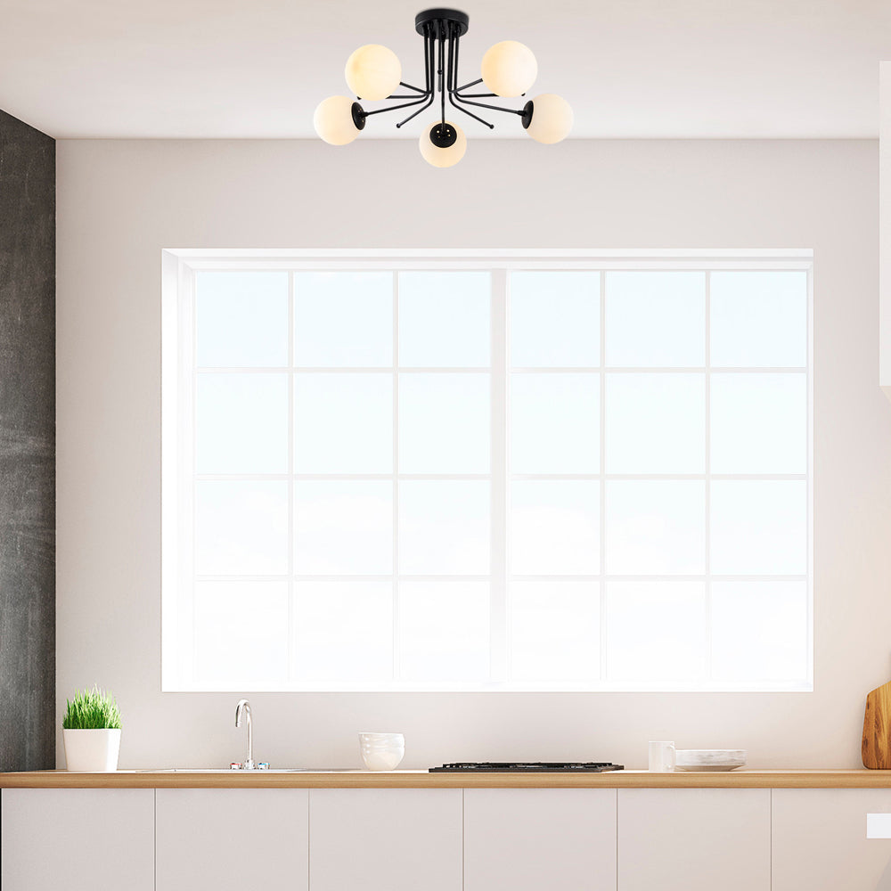 Lampa sufitowa Murrayana x5 czarno-biała