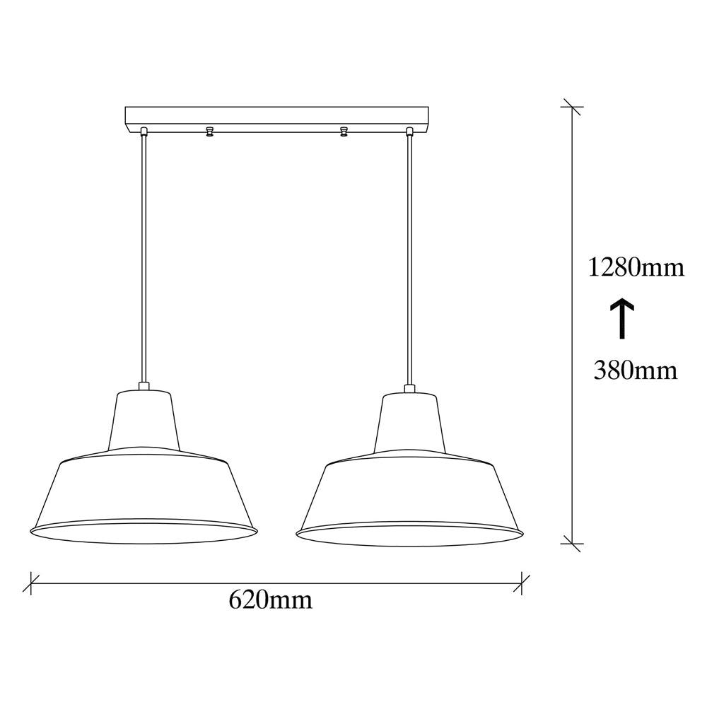 Lampa sufitowa Ardulace x2 62 cm czarna/złota