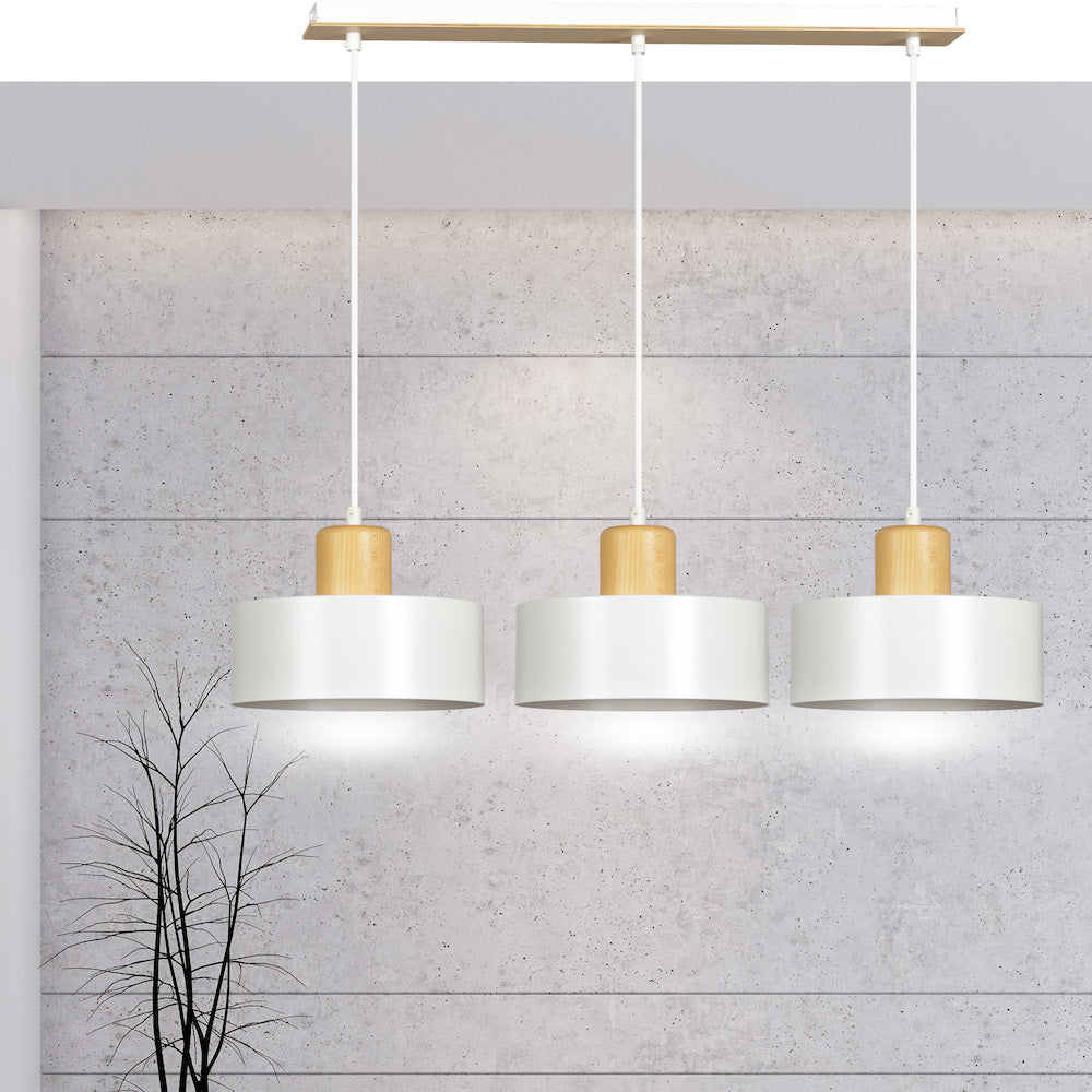 Lampa wisząca Torie x3 80 cm biała