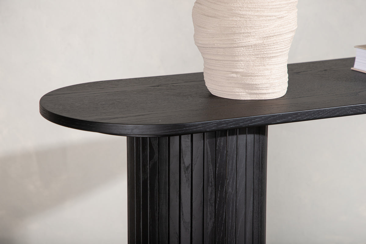 Konsola Gratorm 130x40 cm lamele czarna