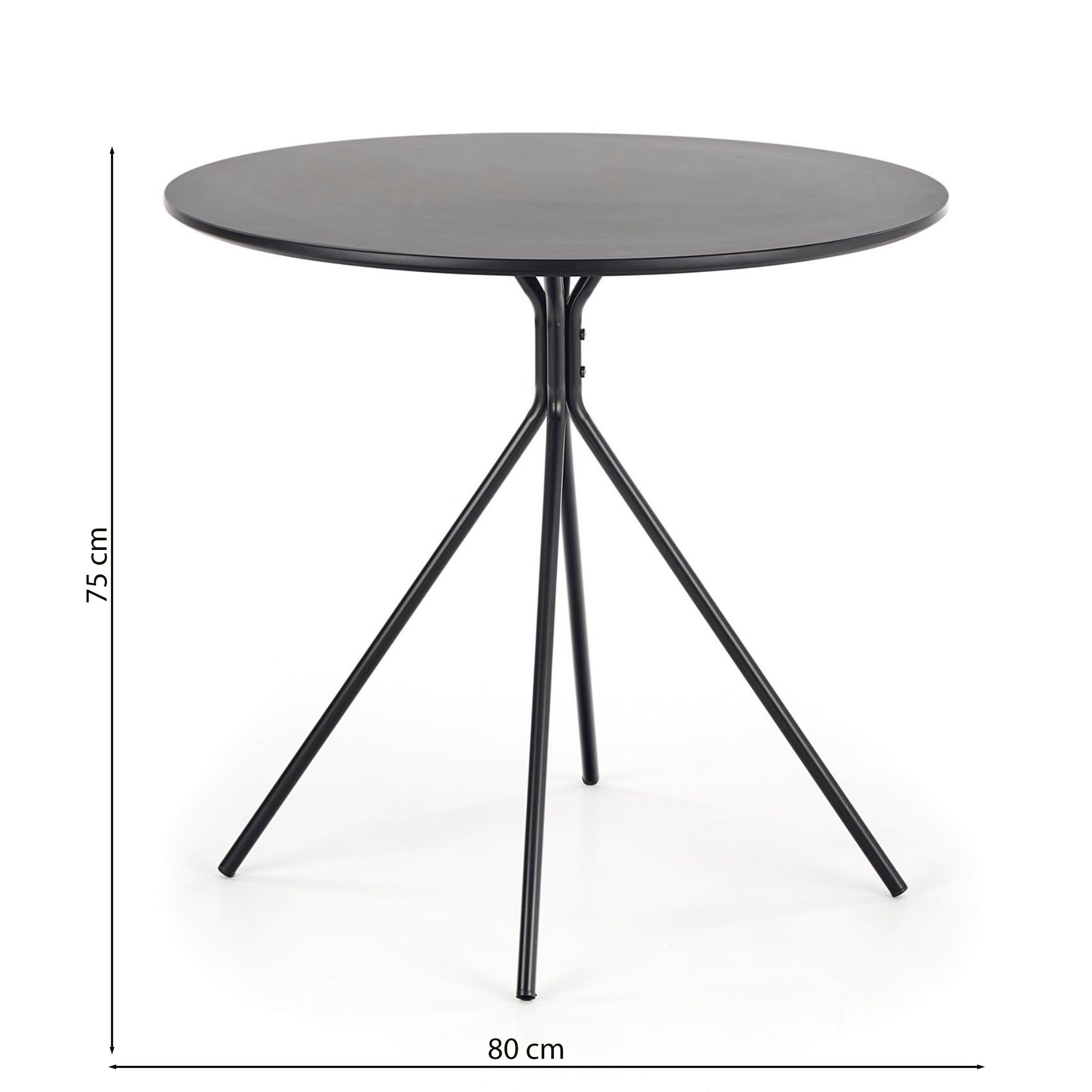 Stół okrągły Graddile średnica 80 cm czarny