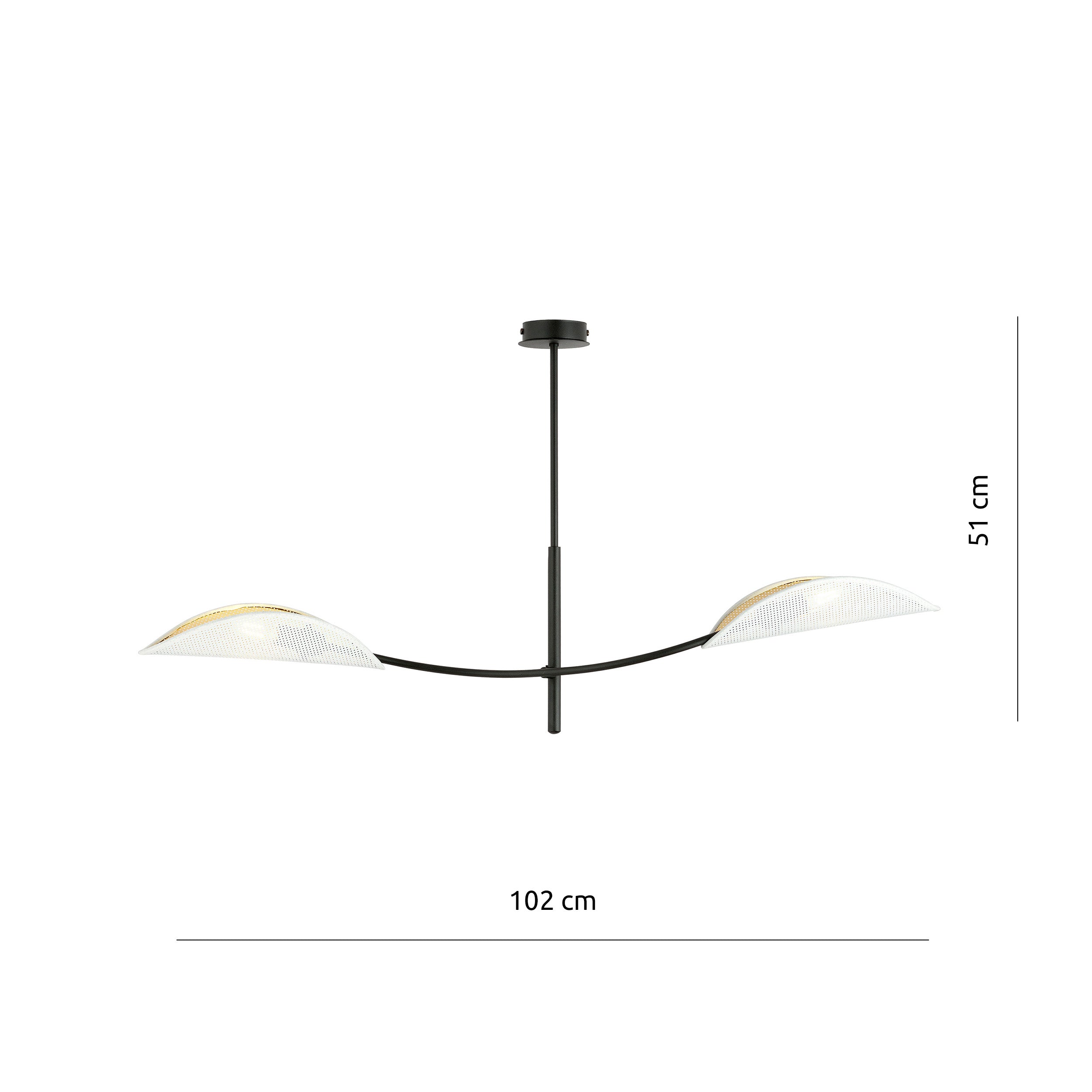 Lampa wisząca Farang x2 biało-złota