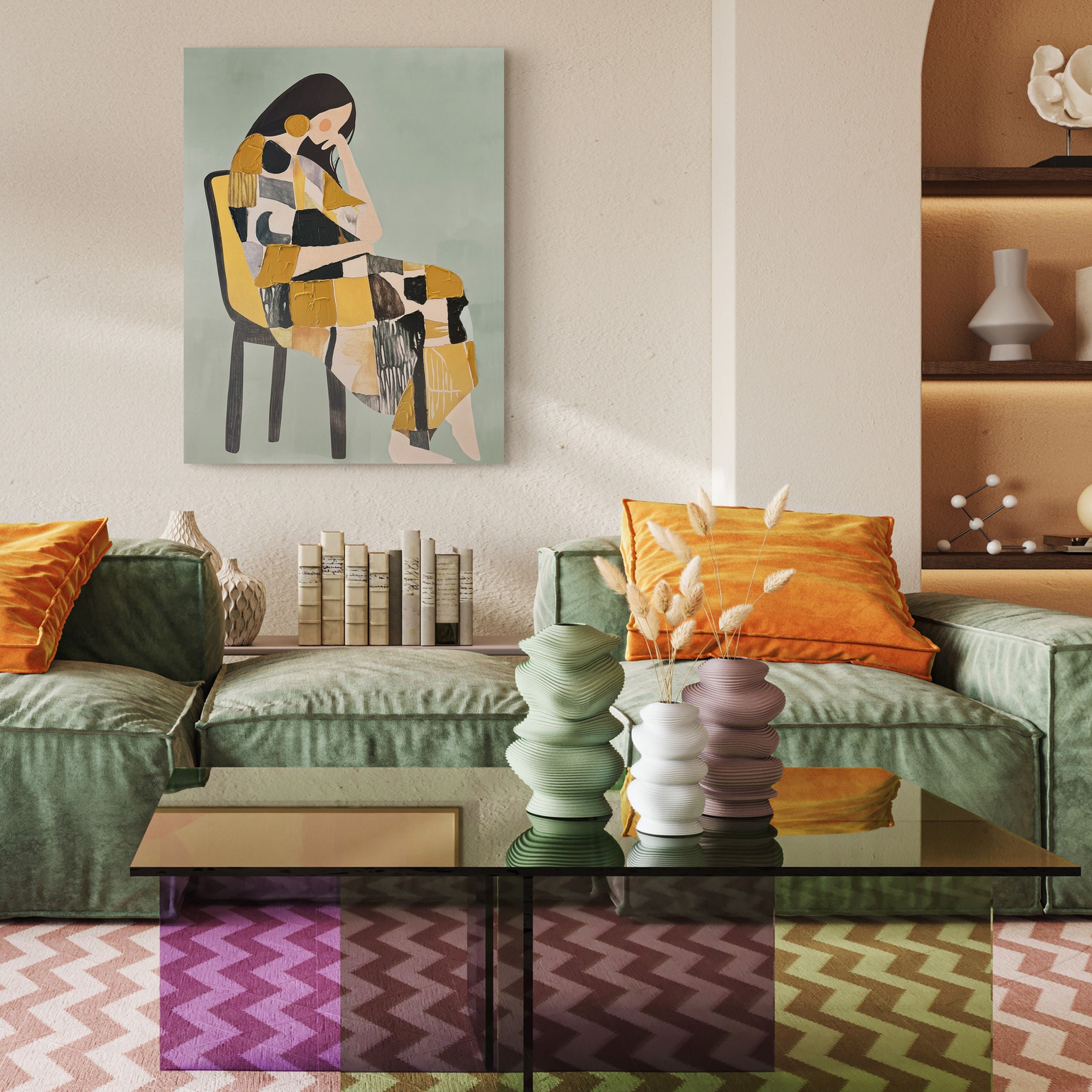 Obraz Penelope 100x70 cm z ręcznie malowanymi elementami