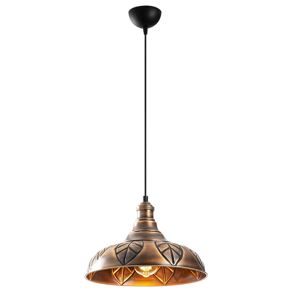 Lampa sufitowa Ardulace ze zdobieniami średnica 32 cm miedziana
