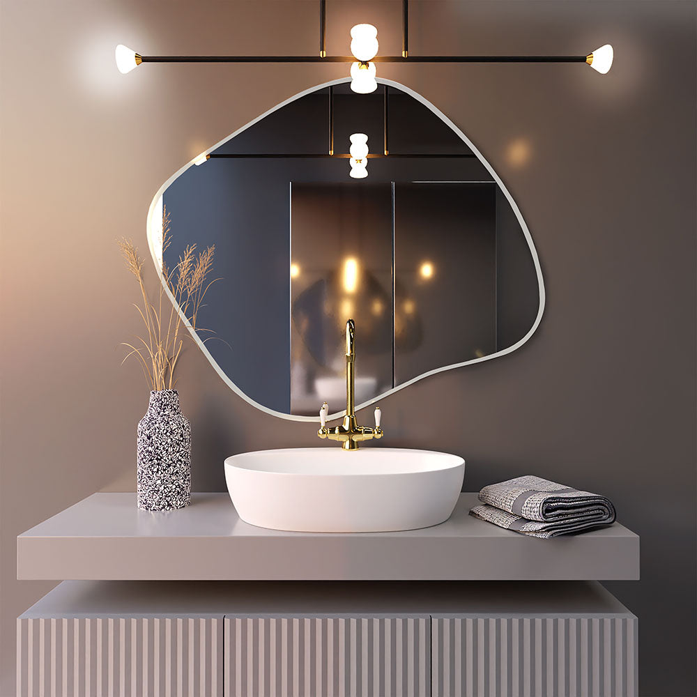 Lustro z podświetleniem Stain III Bright 90x77 cm srebrne/ neutralna barwa światła